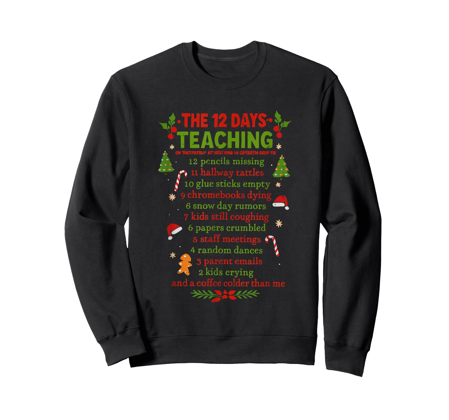 Retro The 12 Days of Teaching Christmas Teacher Xmas Holiday T-Shirt