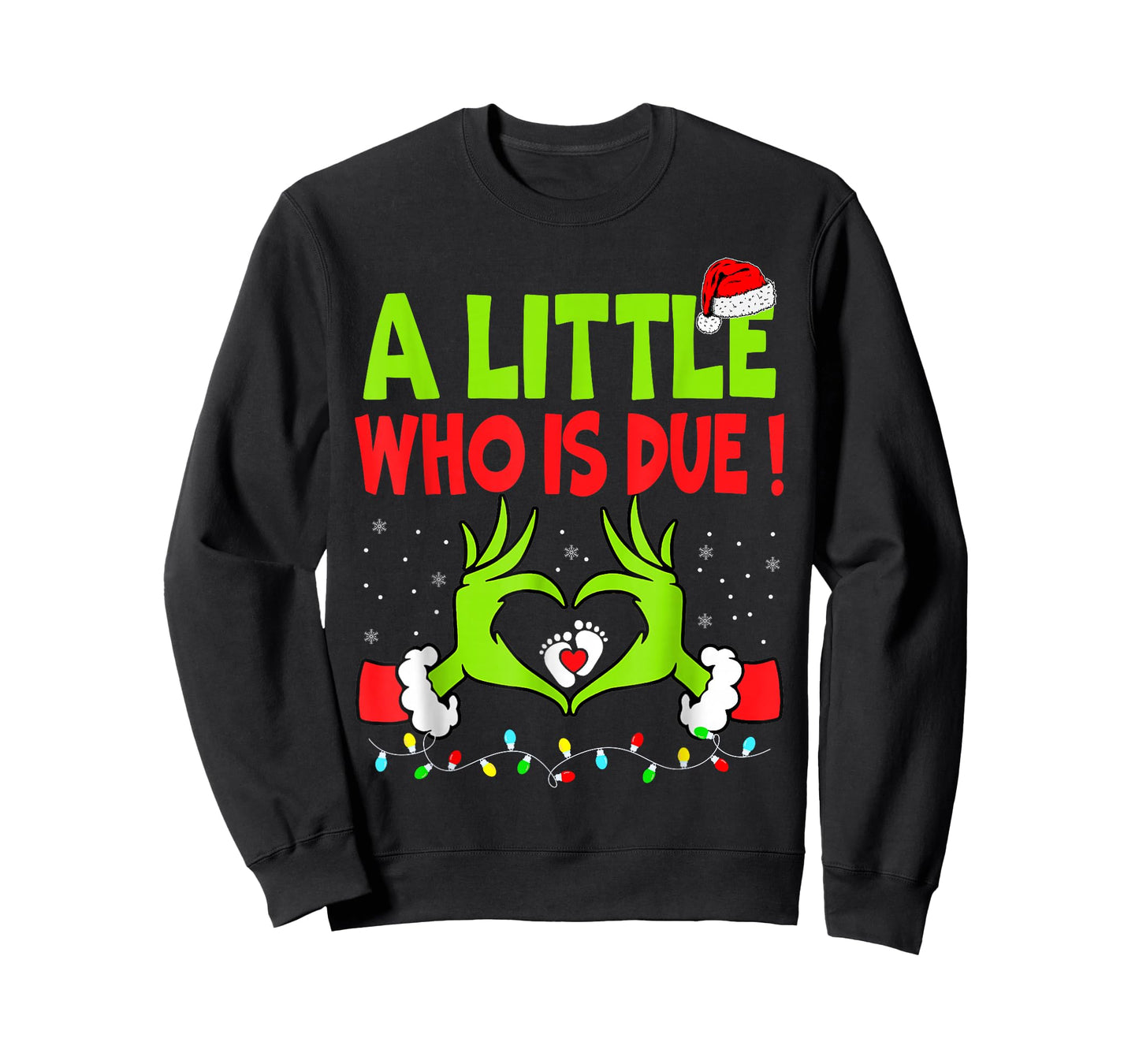 A Little Who is Due Pregnancy Christmas Announcement T-Shirt
