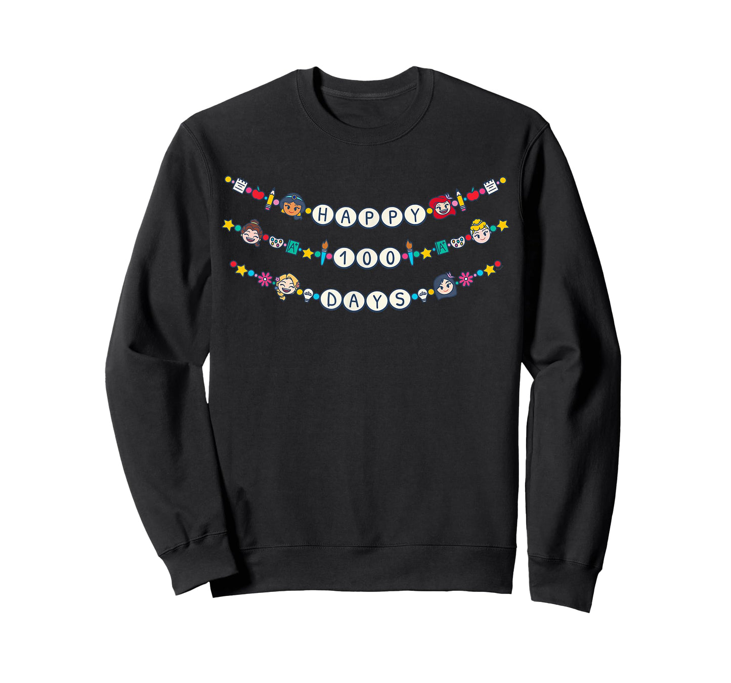 Disney Princess Happy 100 Days of School 100th Day Bracelets T-Shirt