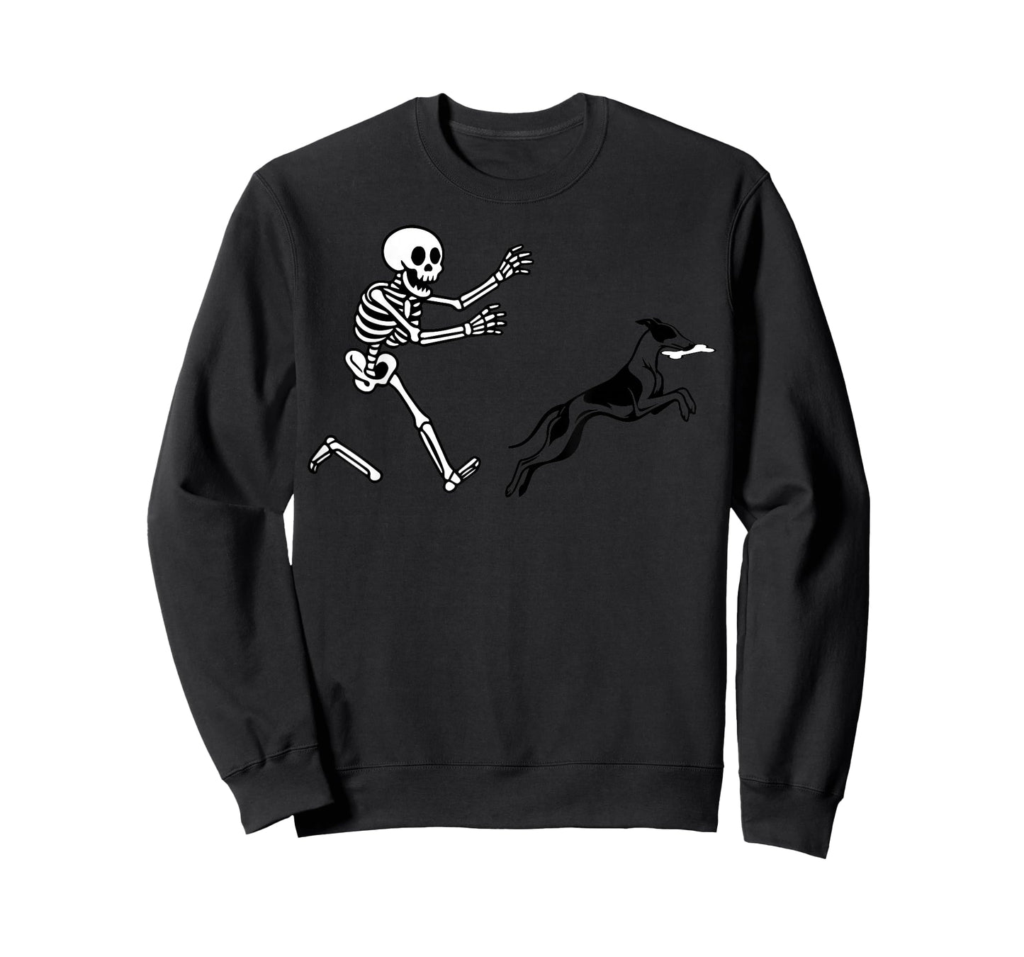 Funny Whippet Running Skeleton Halloween T-Shirt