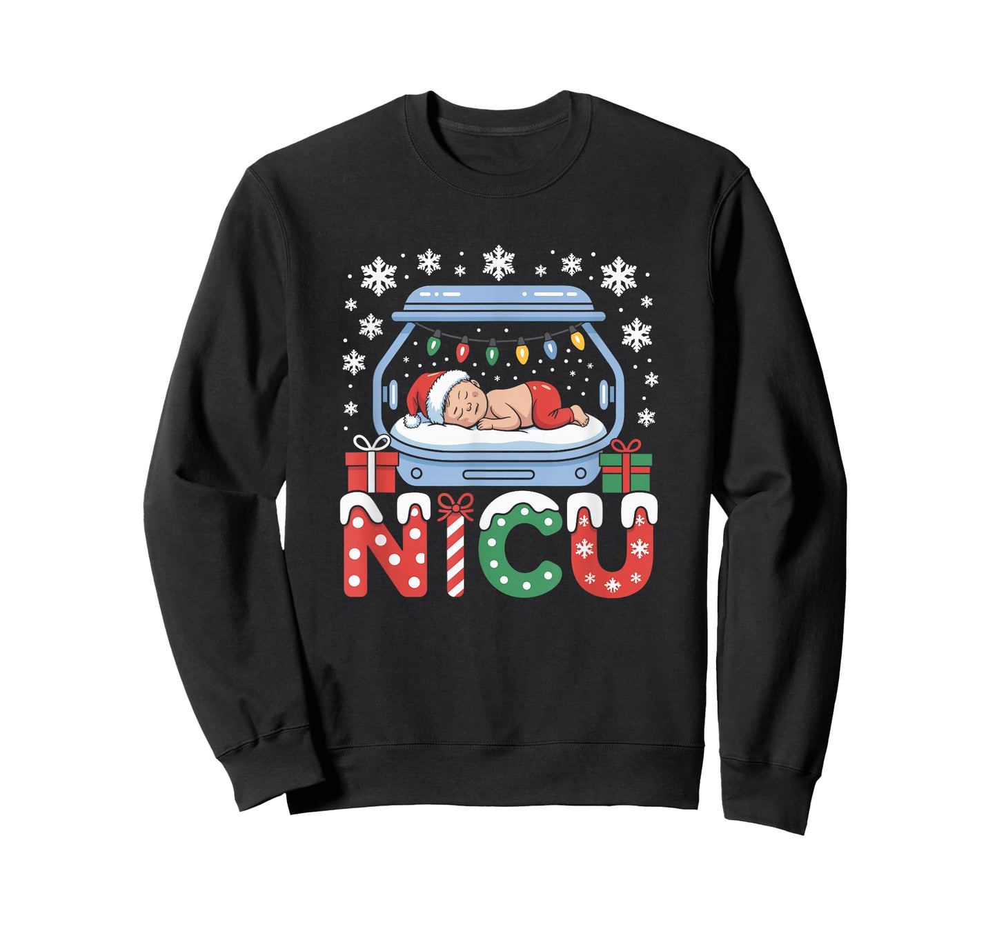Neonatal Intensive Care Unit Xmas Funny Nicu Nurse Christmas T-Shirt
