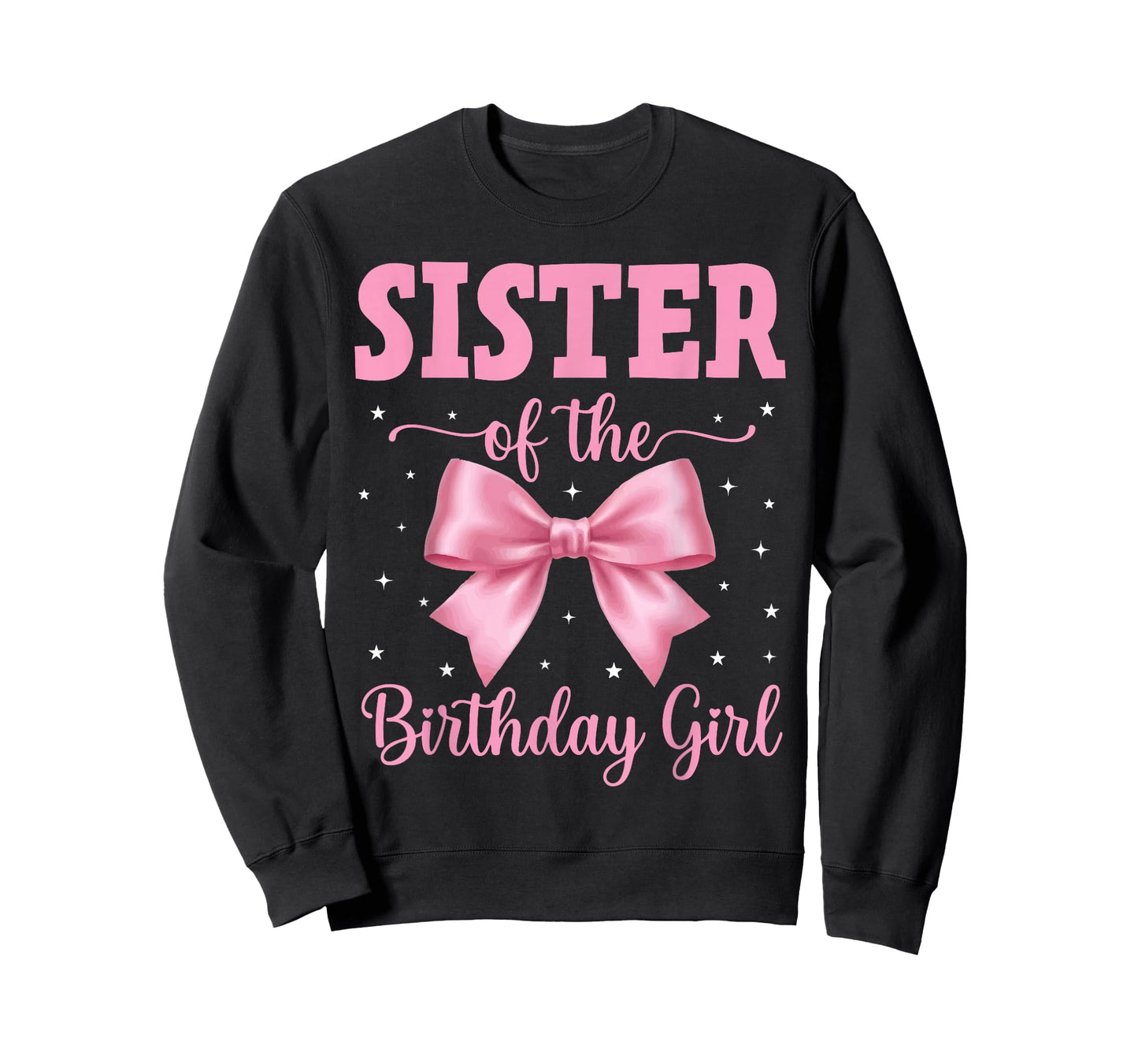 Sister of Birthday Girl Coquette Bow Party Family Matching T-Shirt