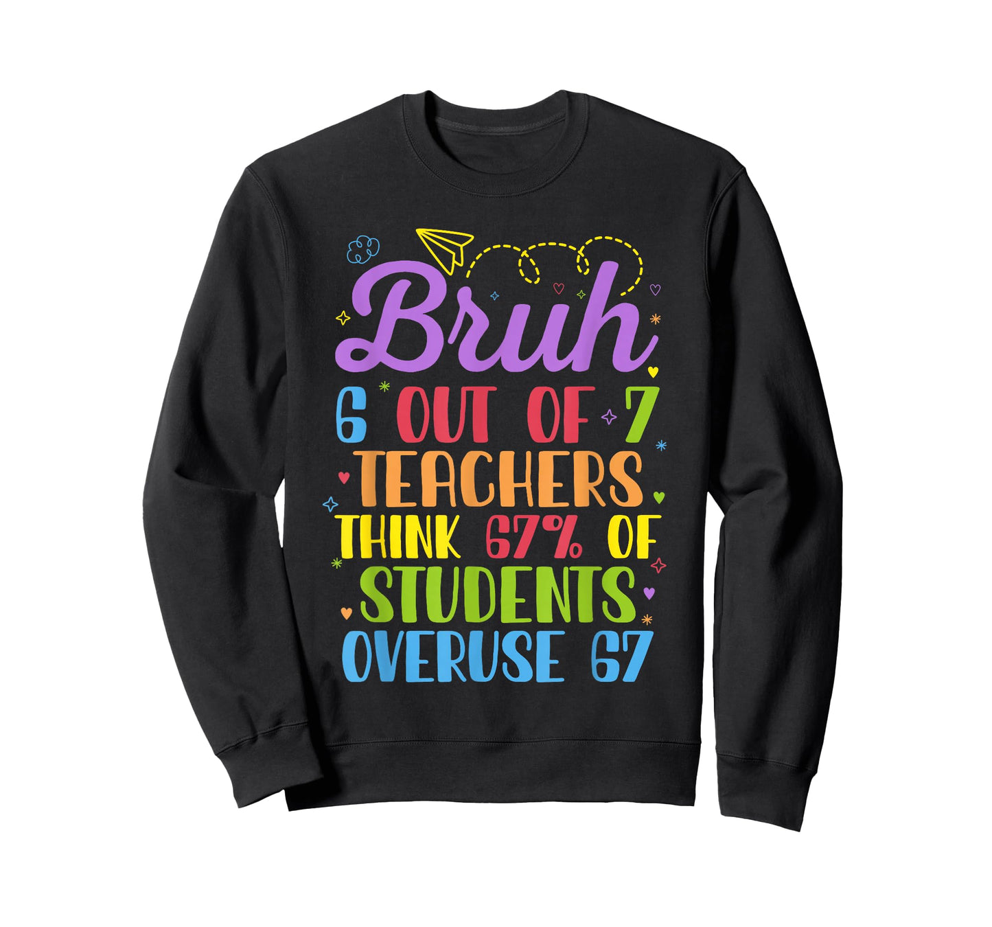 6 Out of 7 Teachers Think 67% of Students Overuse 67 Funny T-Shirt