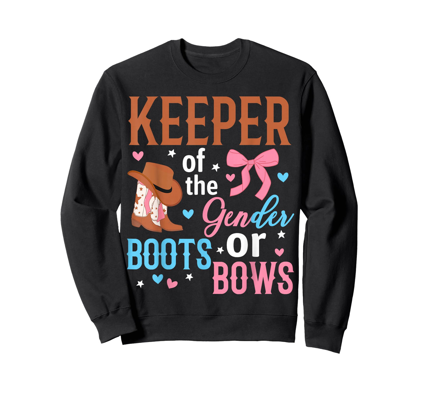 Keeper of The Gender Boots Or Bows Gender Reveal Party T-Shirt