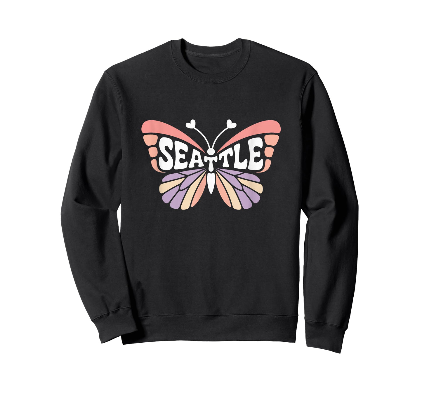 Seattle Butterfly - Washington Pastel City Name Word Art T-Shirt