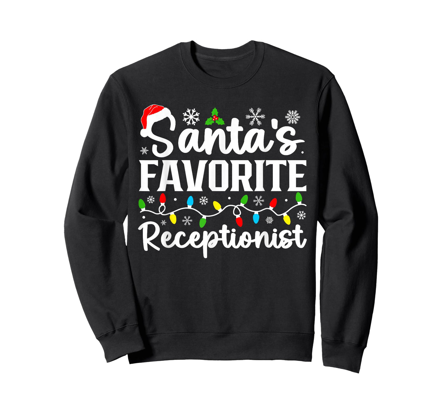 Santa's Favorite Receptionist Christmas Family Matching T-Shirt