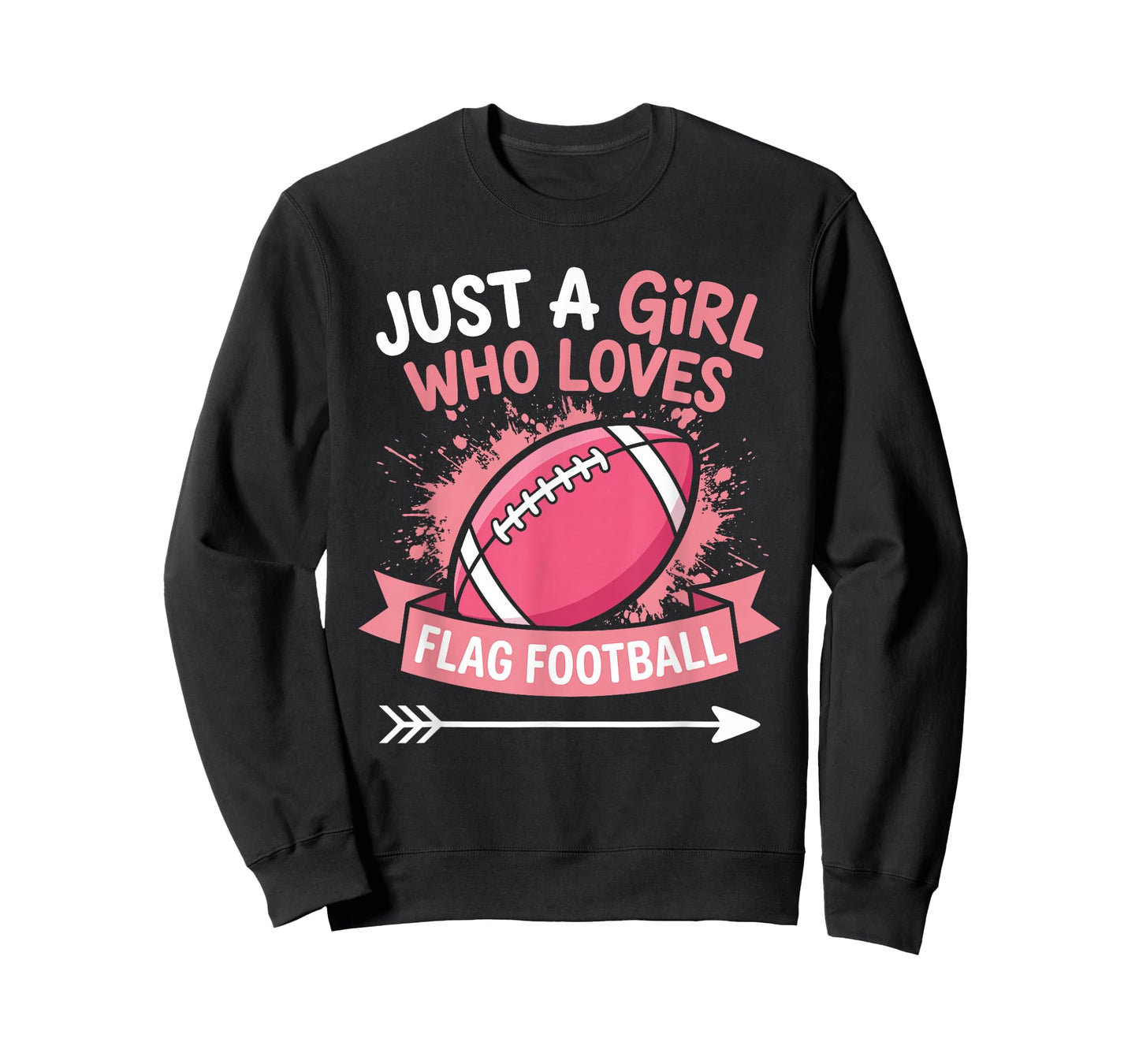 Flag Football Girl Pink Sports Design T-Shirt