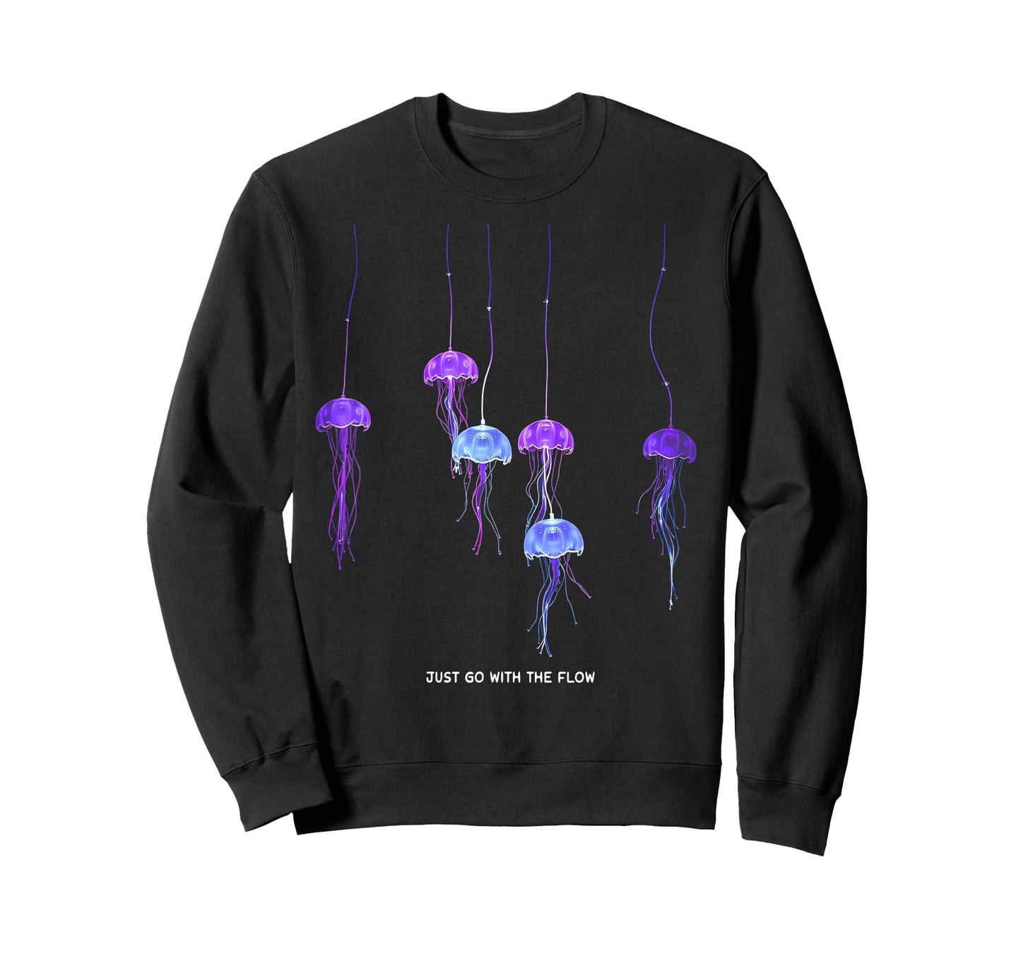 Awesome Cute Underwater Fish Sea Just Go with Flow Jellyfish T-Shirt