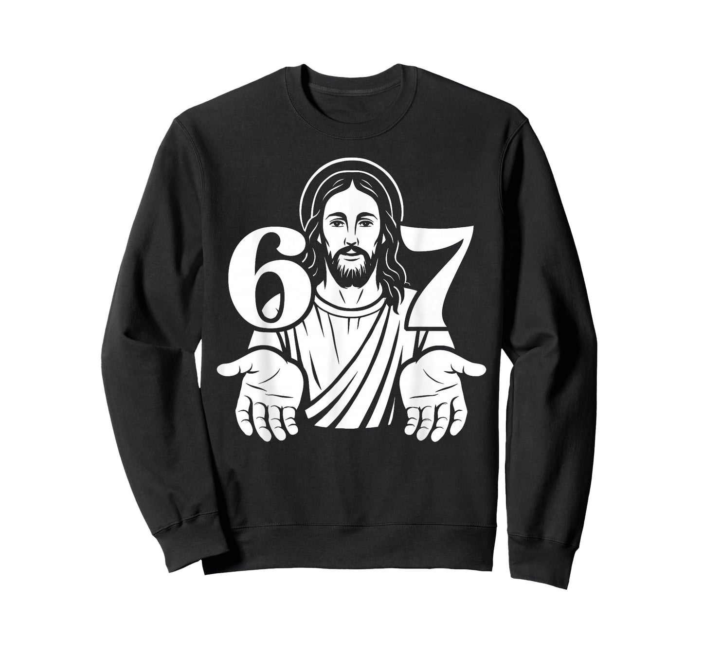 Six Seven Jesus 6 7 Funny Meme 67 Slang Christian Graphic T-Shirt