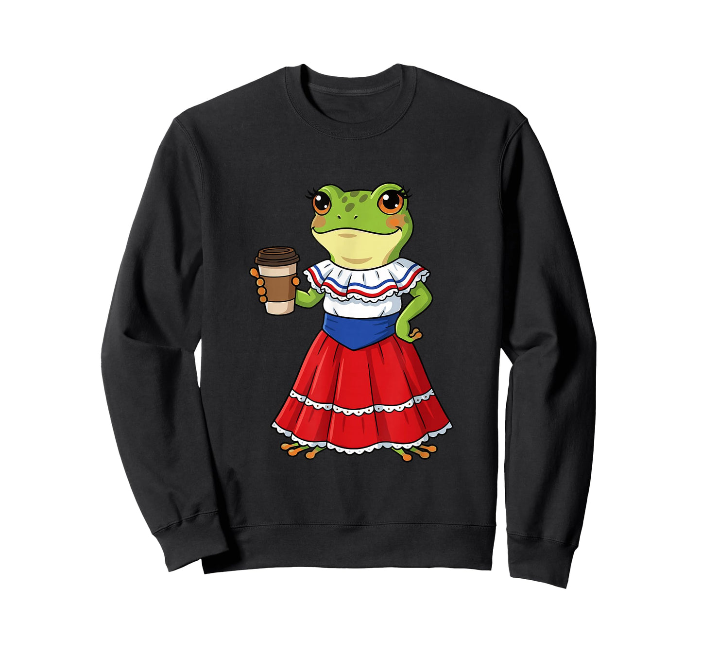 Funny Puerto Rican Cute Coqui Coffee Traditional Dress T-Shirt