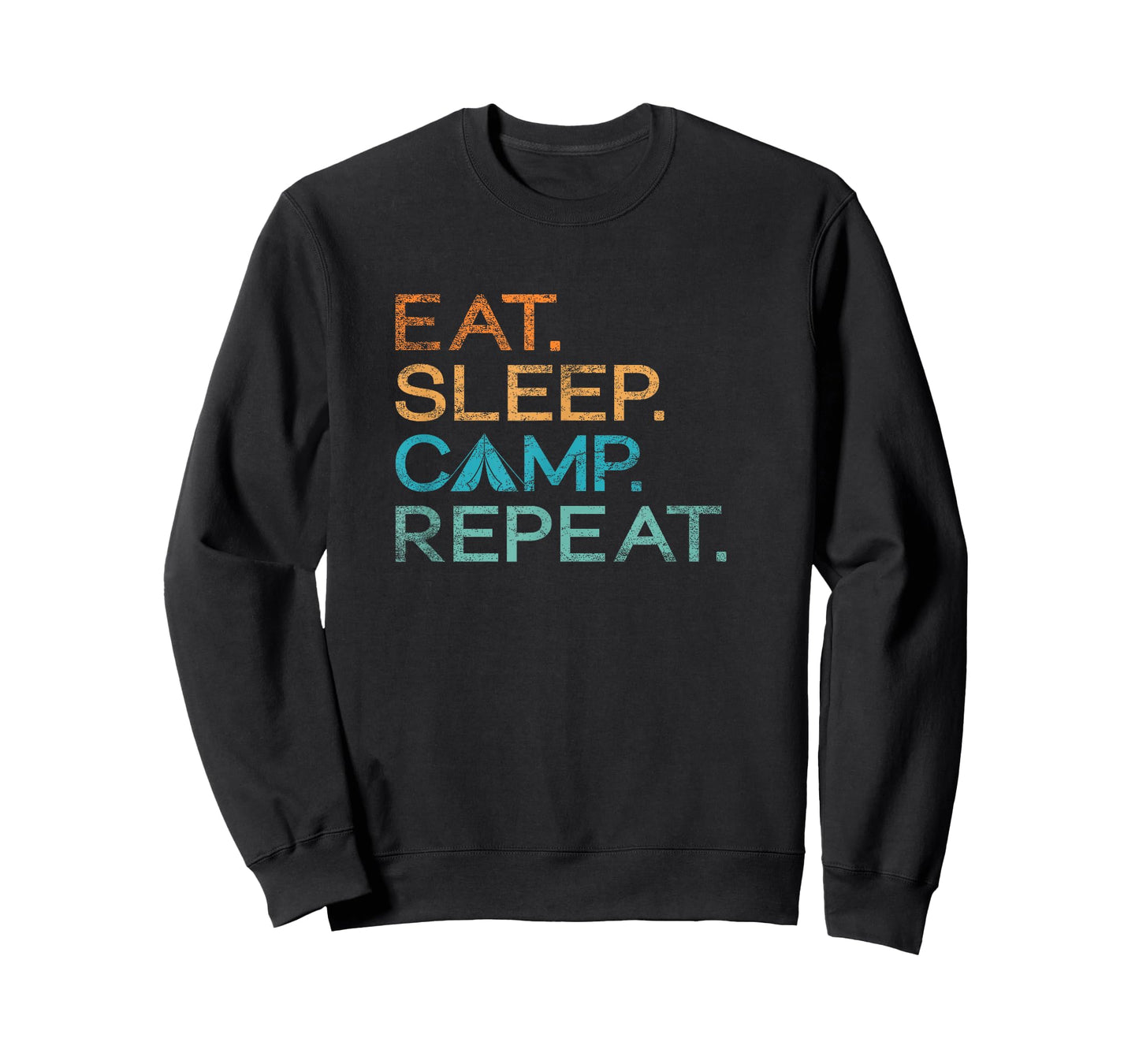 Retro Vintage Eat Sleep Camp Repeat Funny Camping T-Shirt