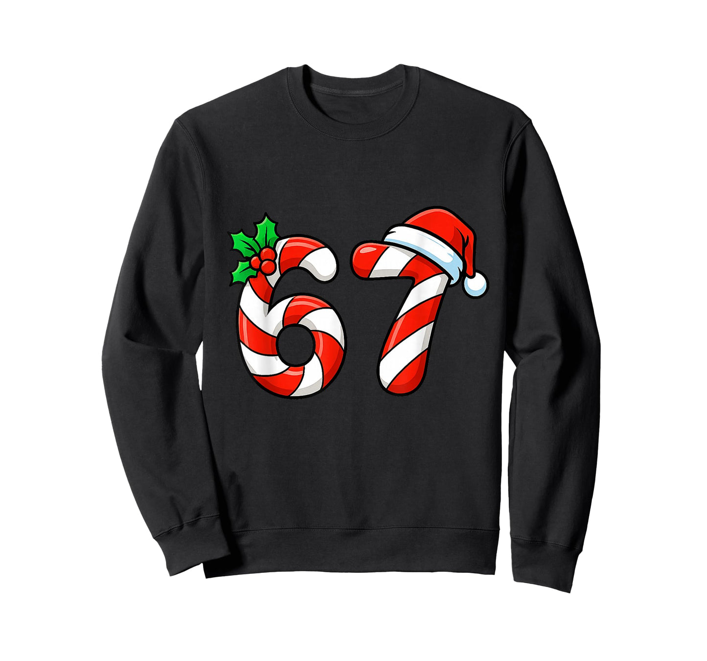 Six Seven 67 Candy Canes Christmas Meme 6 7 Women Men Kids T-Shirt