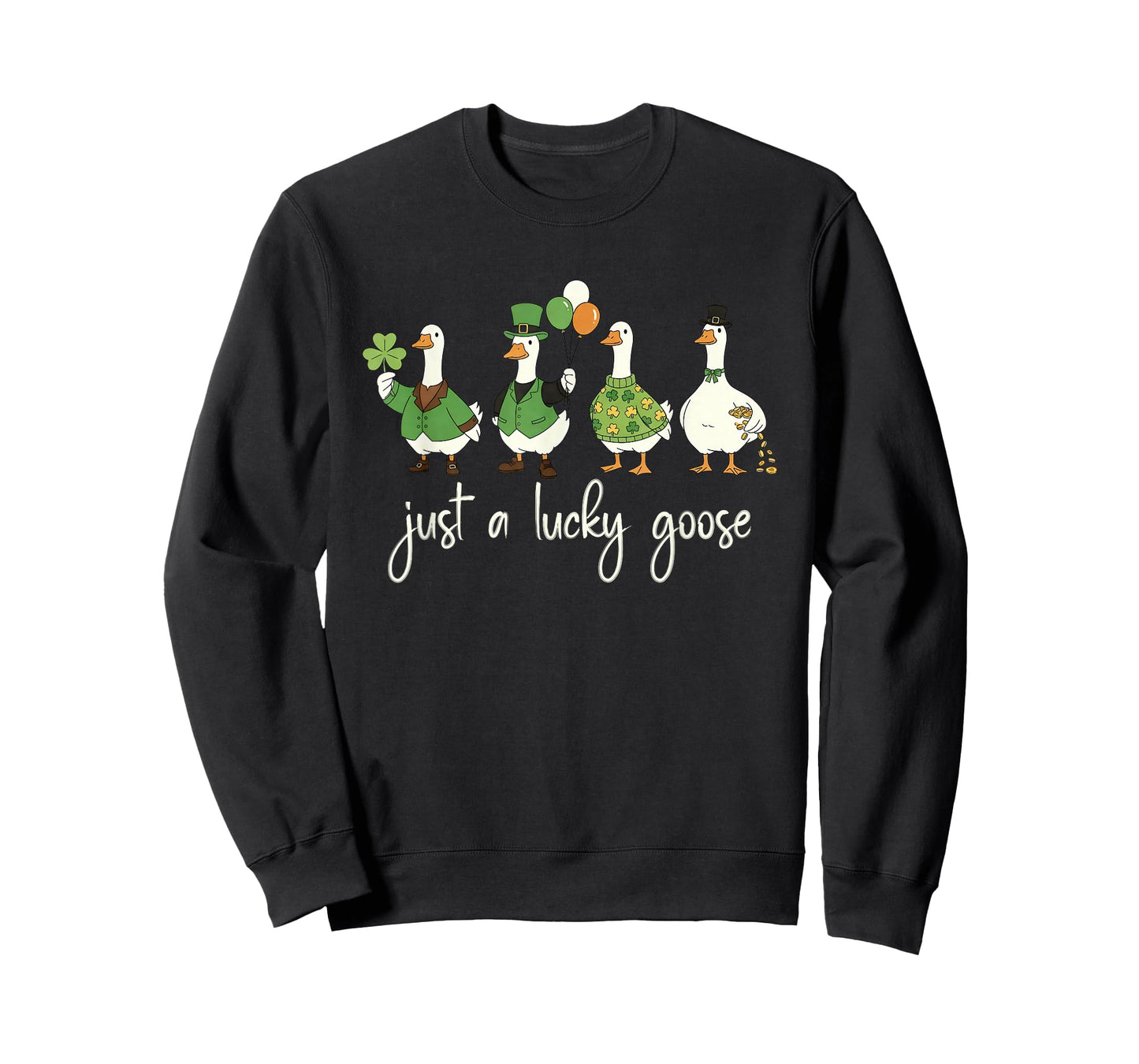Just a Lucky Goose Leprechaun Irish Funny St Patricks Goose T-Shirt