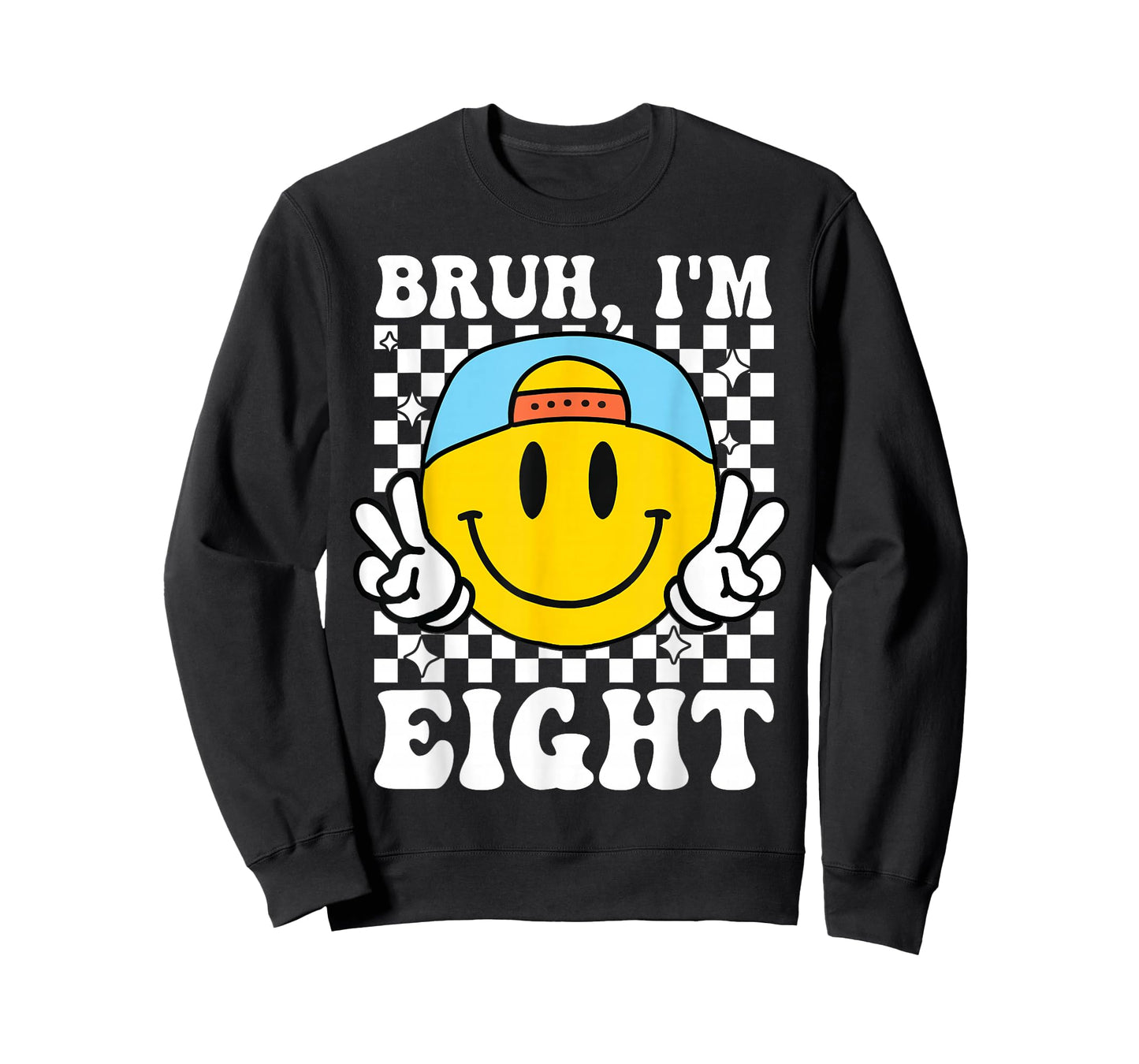 Bruh I'm Eight 8 8th Birthday Groovy Boys Girls 8 Years Old T-Shirt
