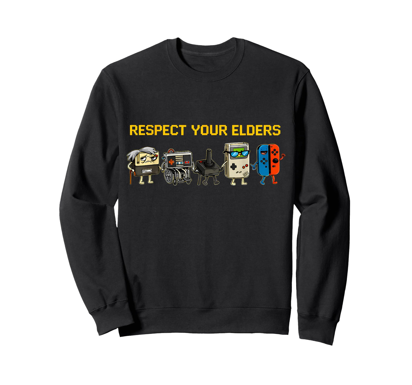 Respect Your Elders Funny Retro Gaming Console Parade T-Shirt