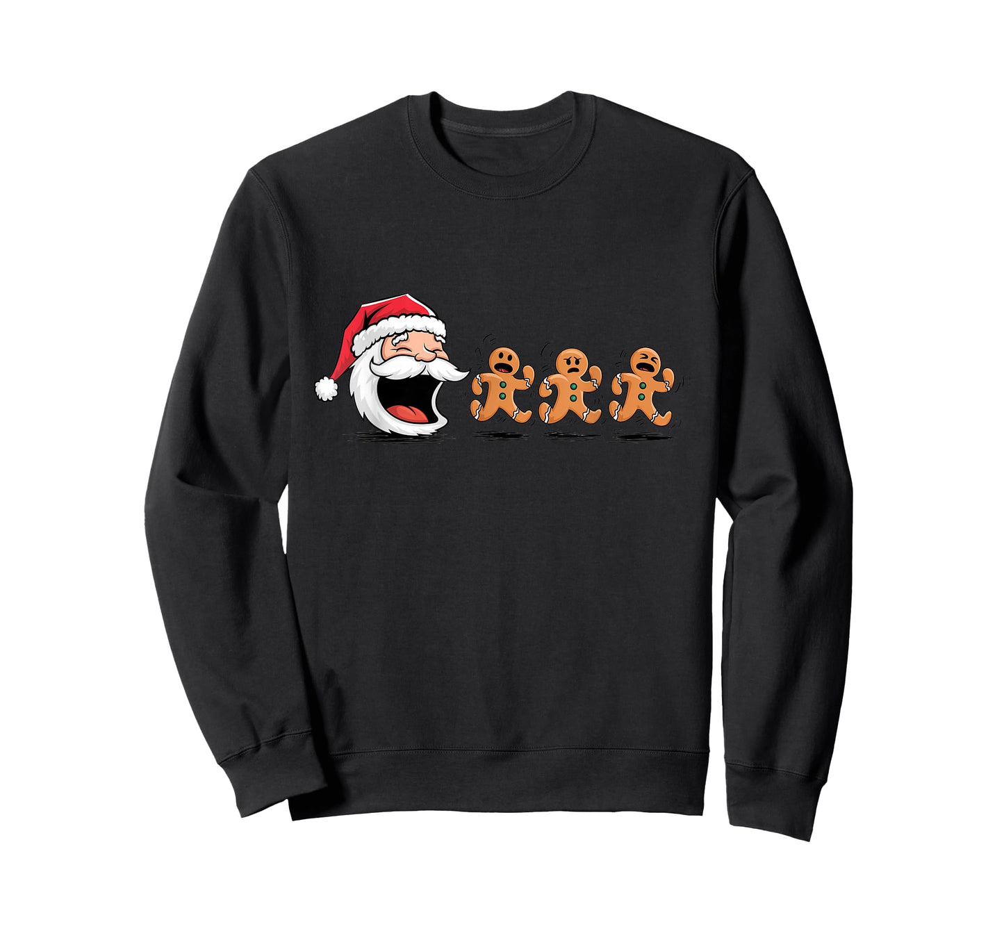 Funny Santa Chasing Gingerbread Men Christmas T-Shirt