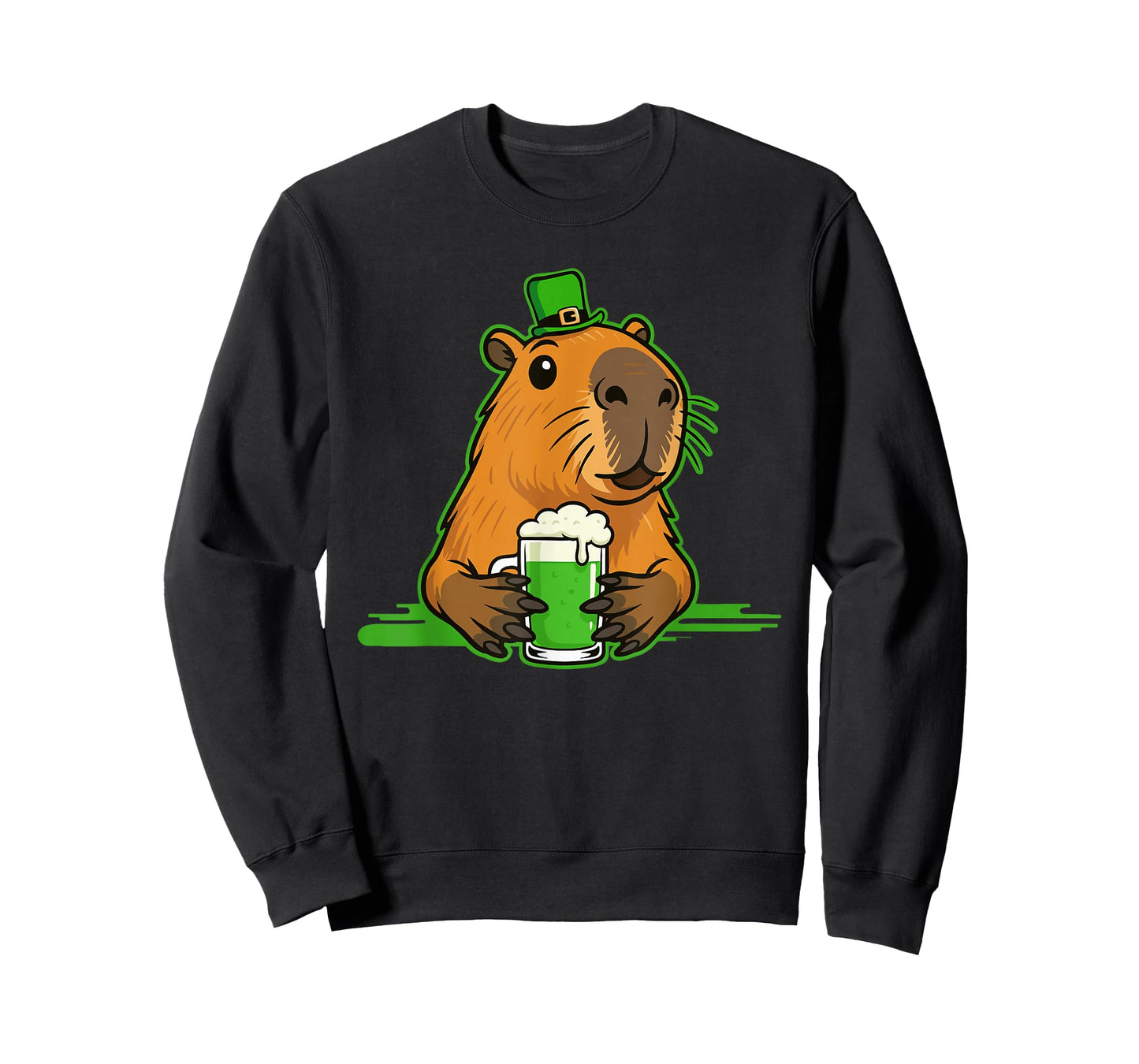 Capybara St Patty's Shamrock Beer Funny St Patrick's Day T-Shirt