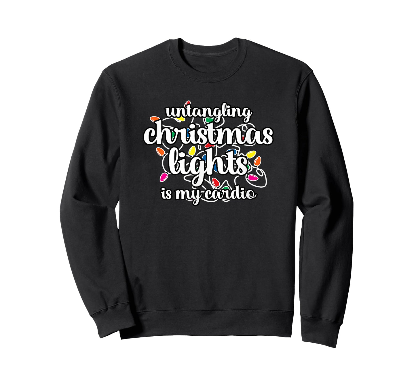 Funny Christmas Tee Untangling Christmas Lights is My Cardio T-Shirt