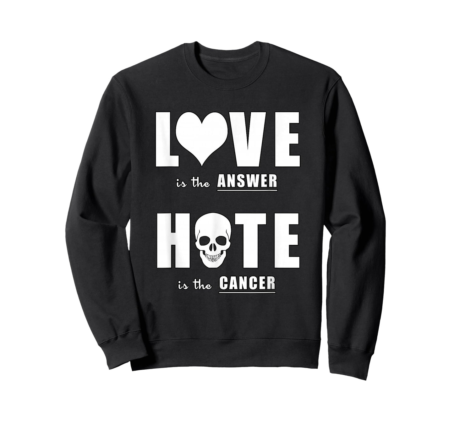 Love is The Answer Anti-Hate Quote Design T-Shirt