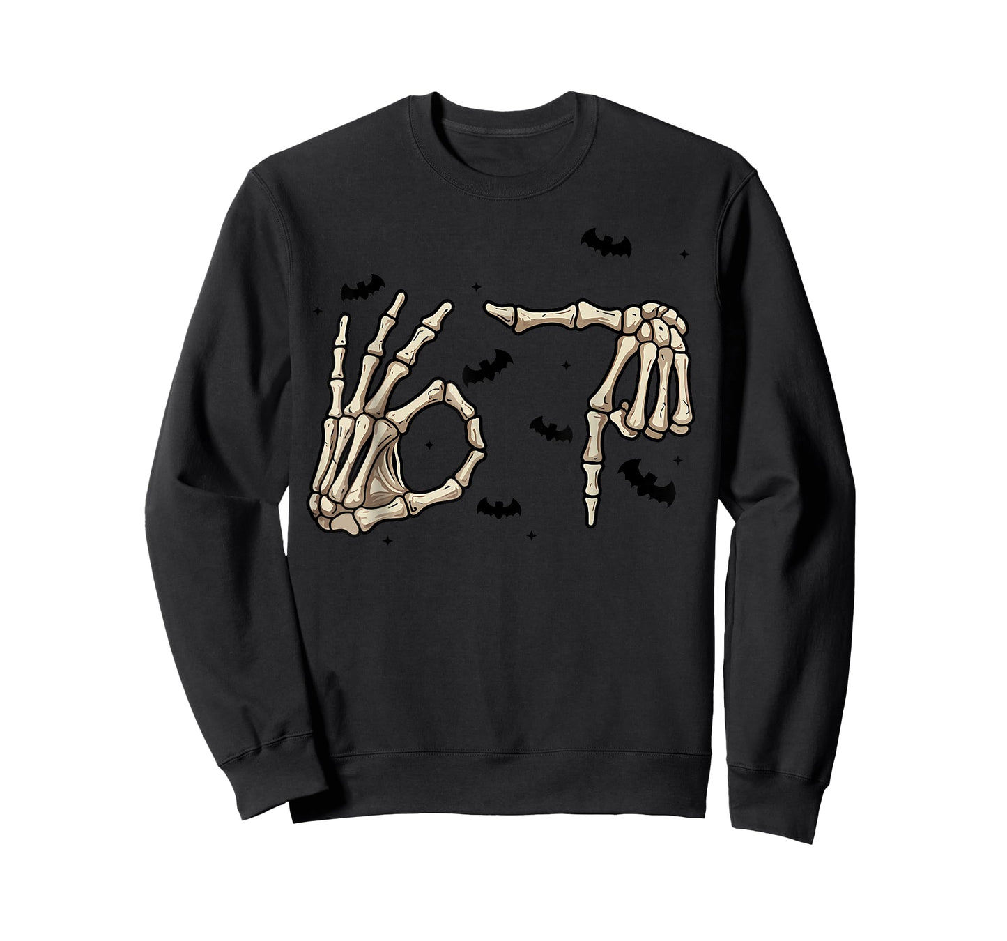 Six Seven 6 7 Meme 67 Skeleton Hand Halloween Costume T-Shirt