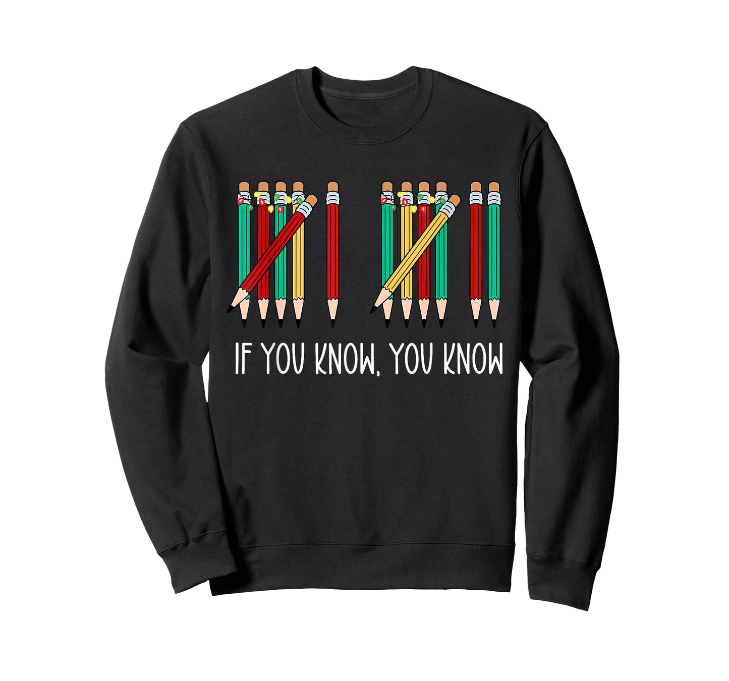 Funny Pencil If You Know You Know 6 7 Reading Book Christmas T-Shirt