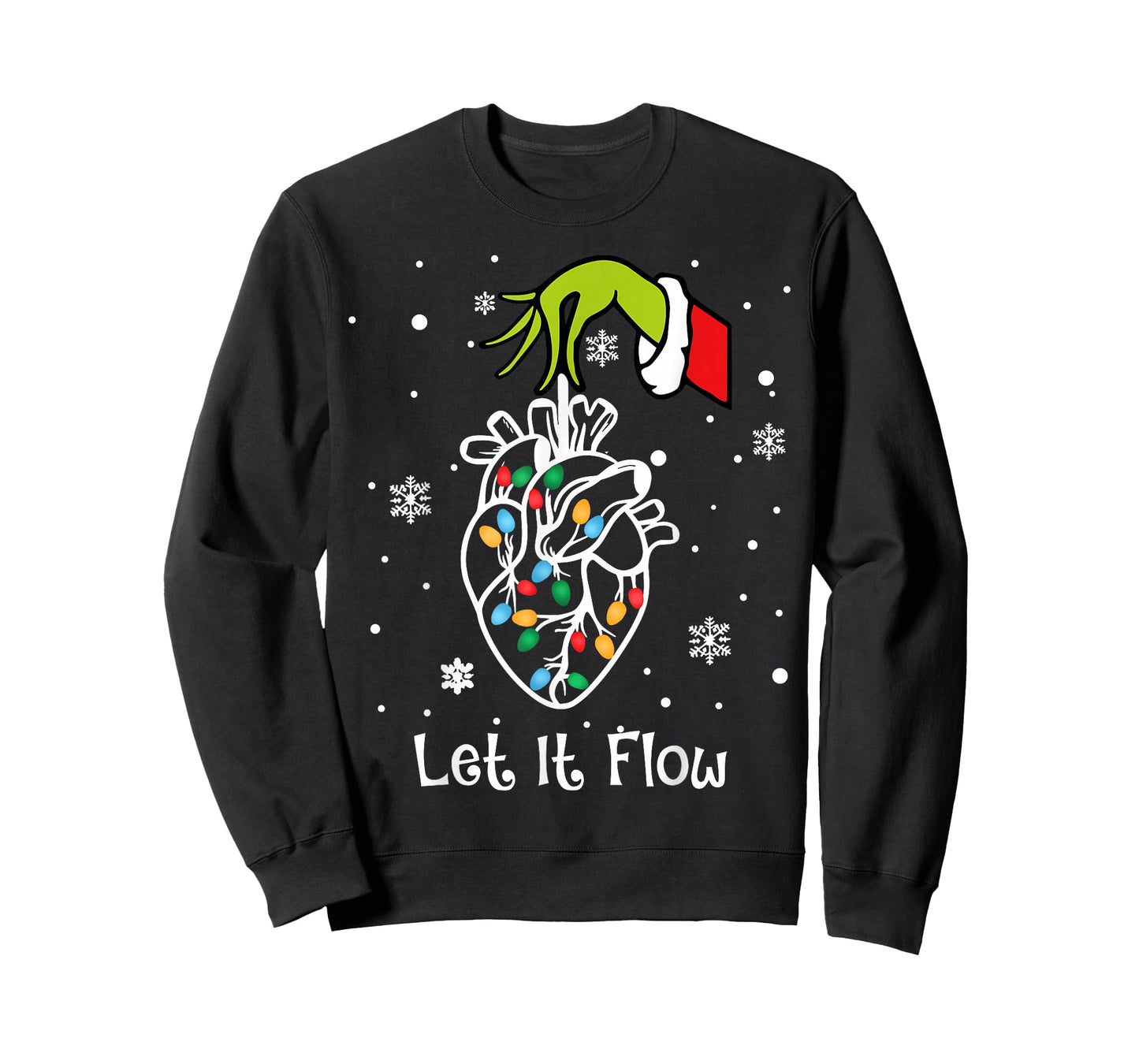 Cardiac Christmas Flow Anatomy Heart Christmas Lights Nurse T-Shirt