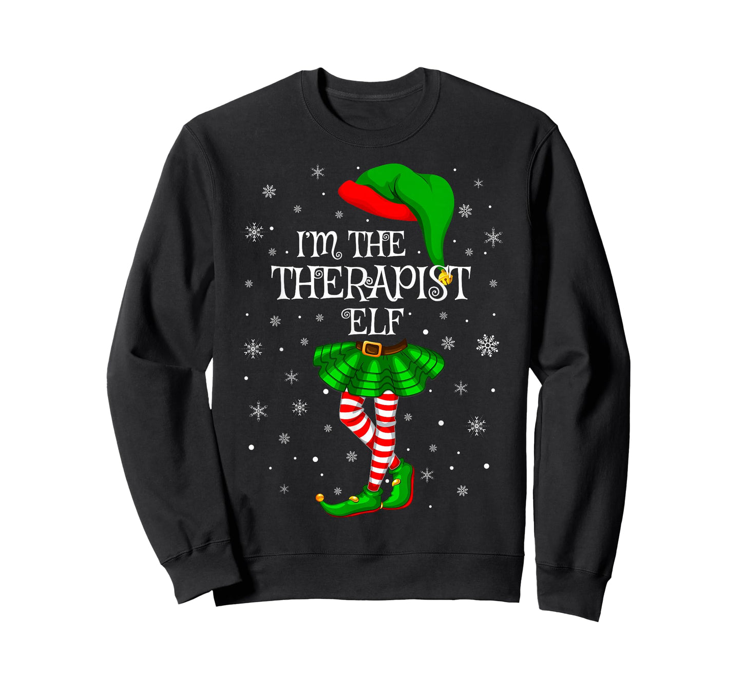 Therapist Elf Christmas Family Group Women Girls Xmas Pajama T-Shirt