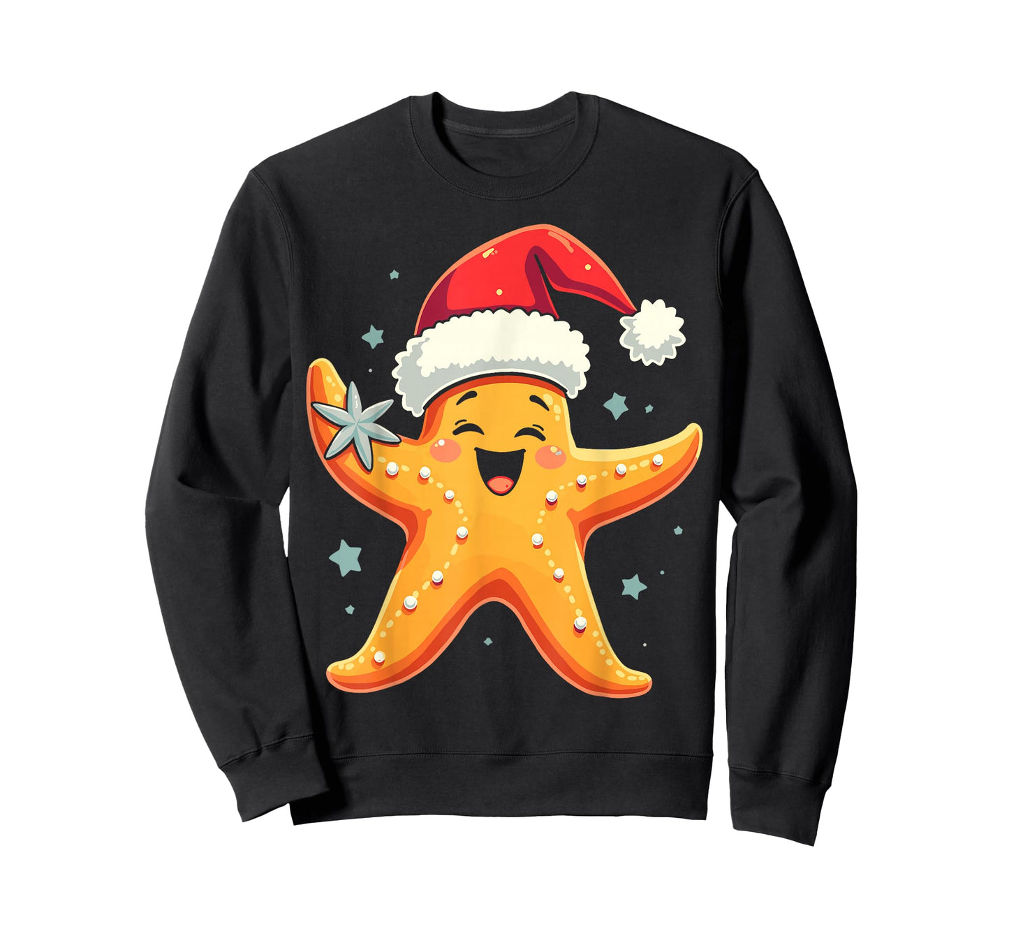 Tropical Christmas Starfish Santa Cute Beach Holiday Coastal T-Shirt
