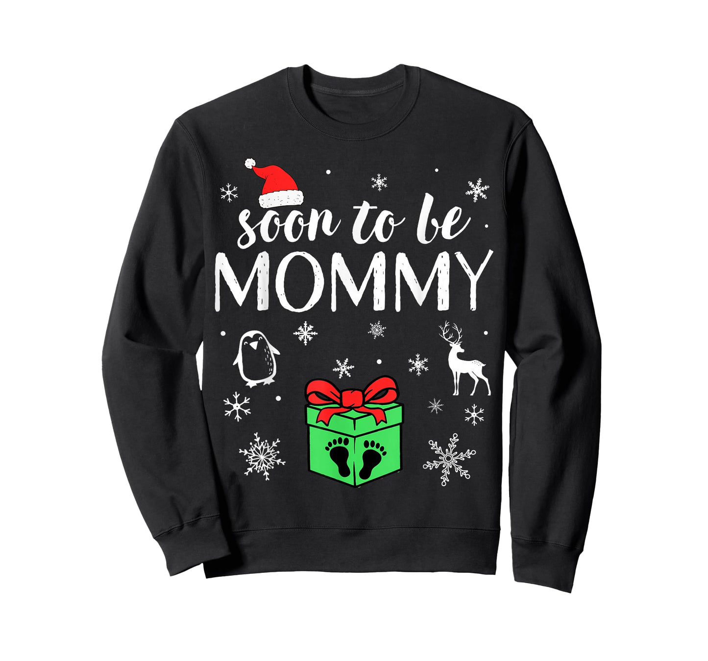 Soon to Be Mommy Christmas Funny Pregnancy Announcement Mom T-Shirt
