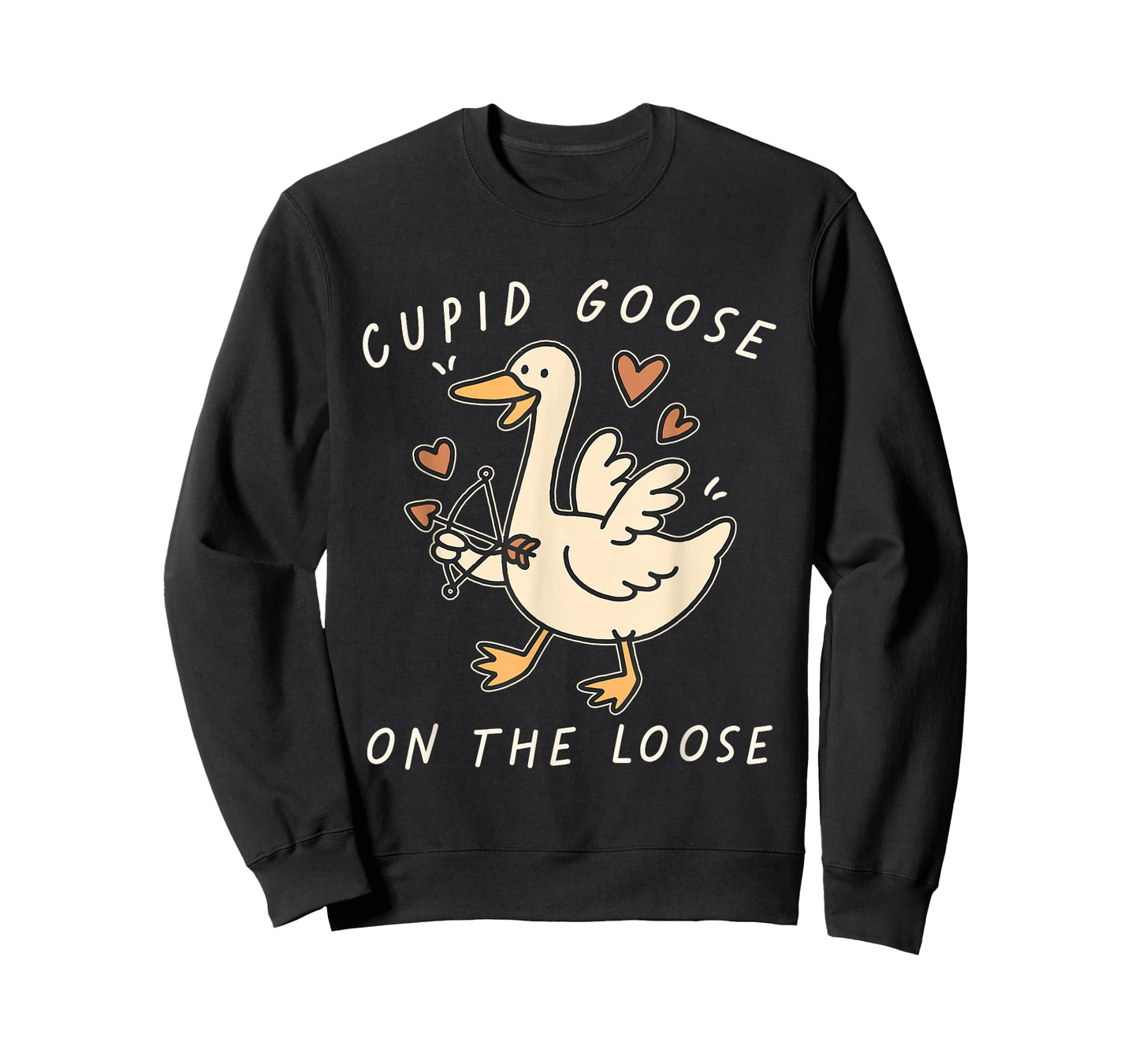 Cupid Goose On The Loose Funny Valentines Day Men Women Kids T-Shirt