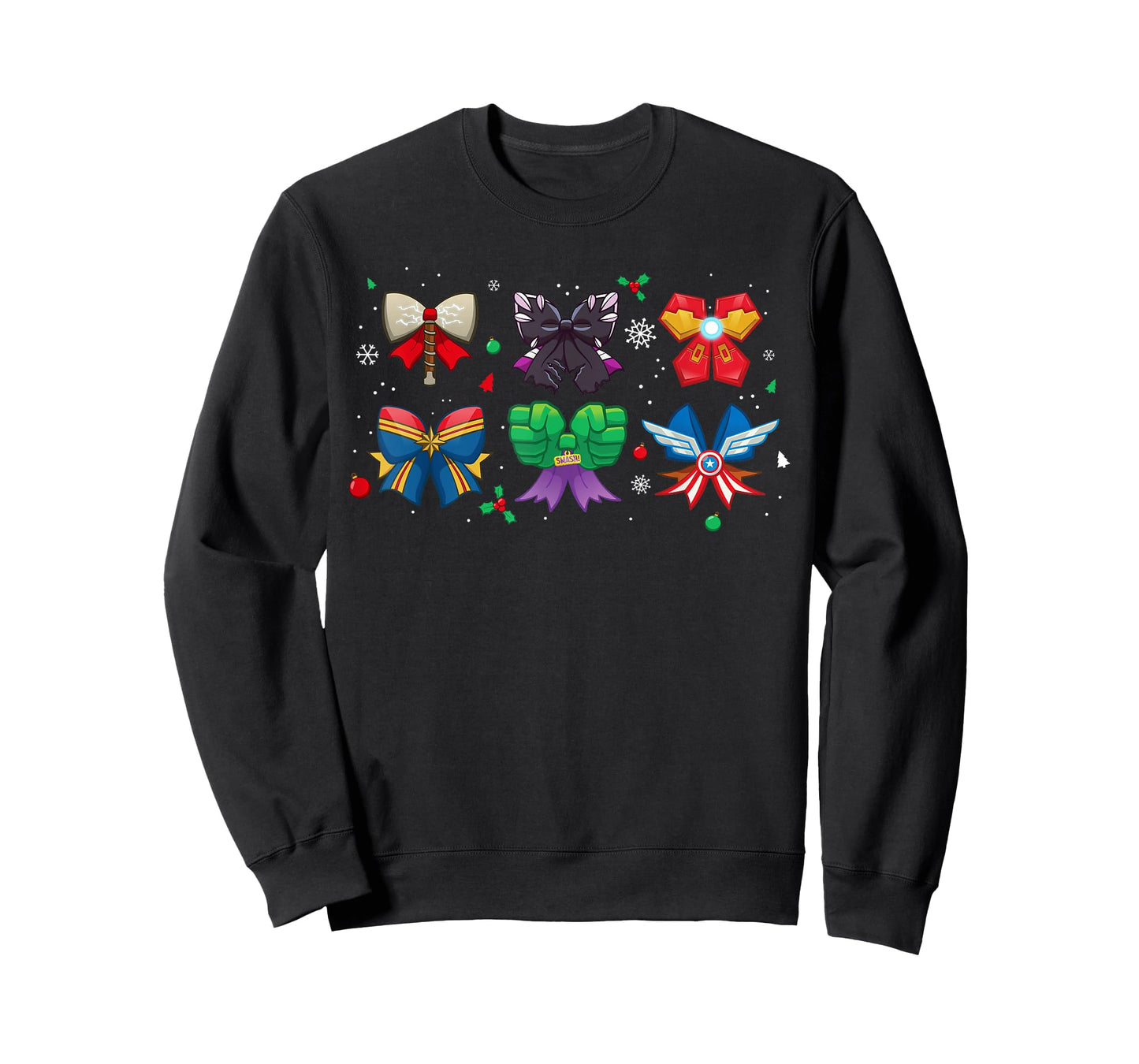 Marvel Avengers Christmas Coquette Cute Holiday Bows T-Shirt