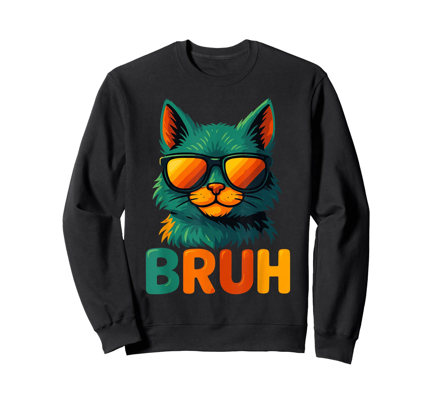 Funny Meme Saying Bruh Cat Sunglasses T-Shirt