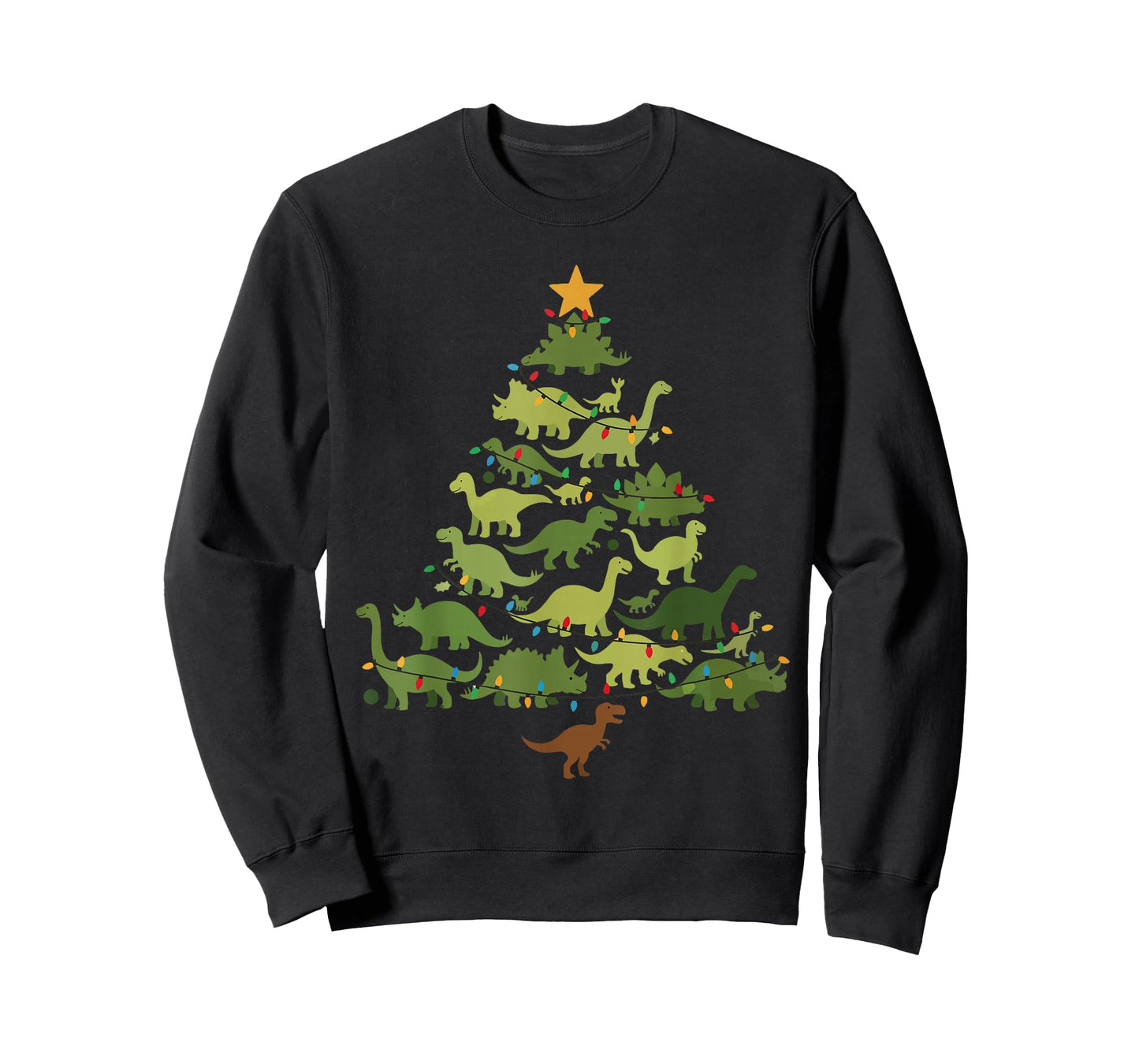 Cute Dino Christmas Tree Merry Dinomas Xmas Lights Boy Kids T-Shirt