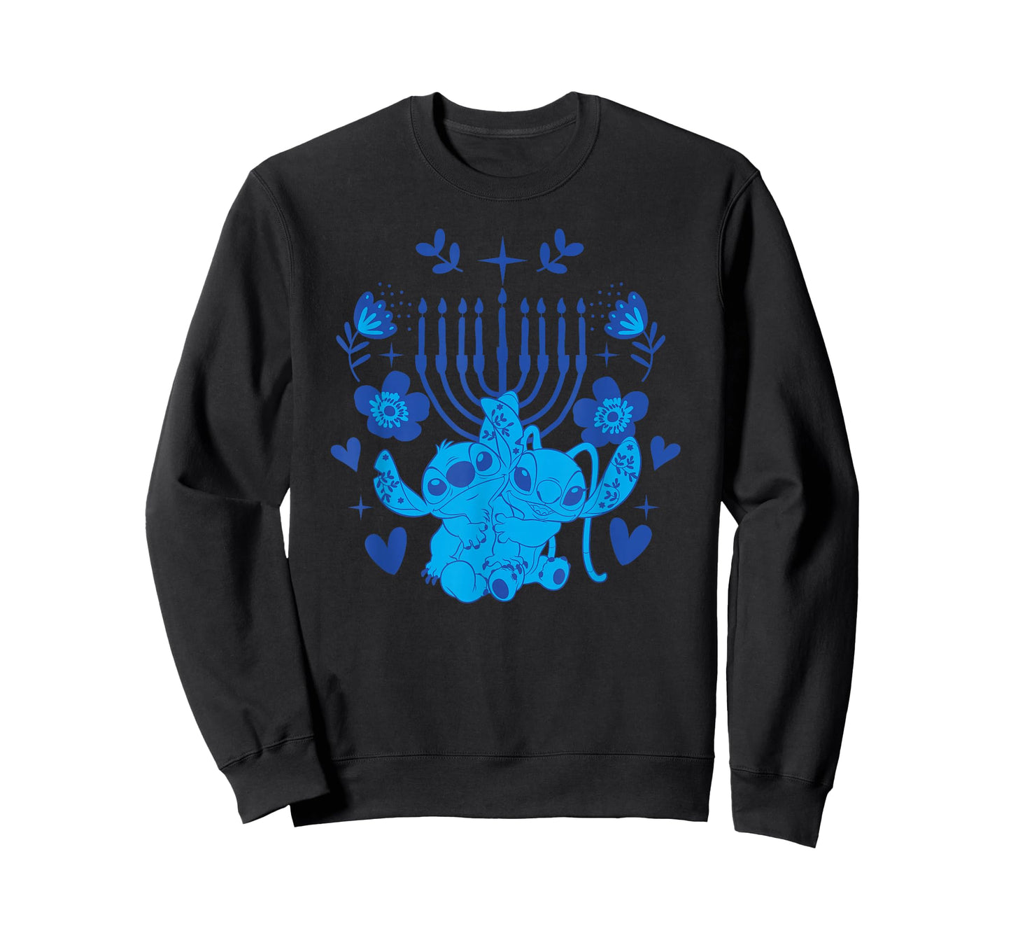 Disney Lilo & Stitch Hanukkah Stitch & Angel Holiday Menorah T-Shirt