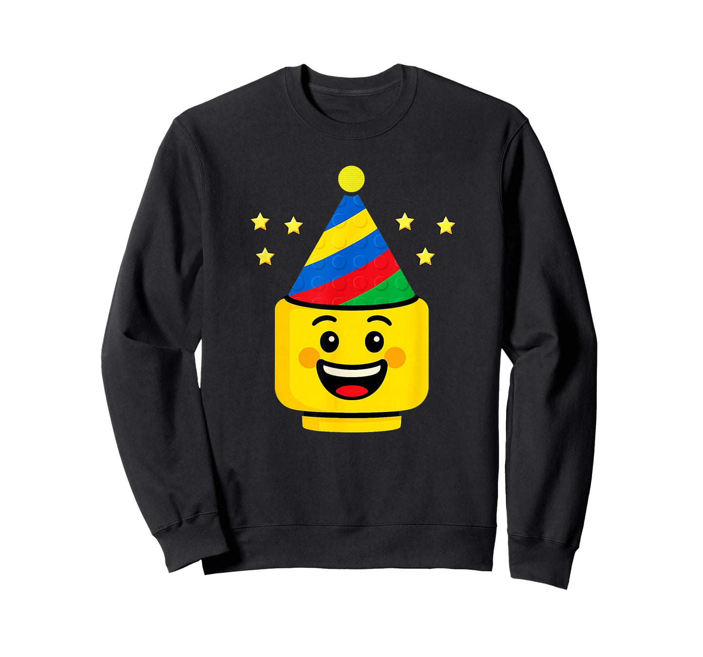 Building Bricks Birthday Master Builder with Birthday Hat T-Shirt