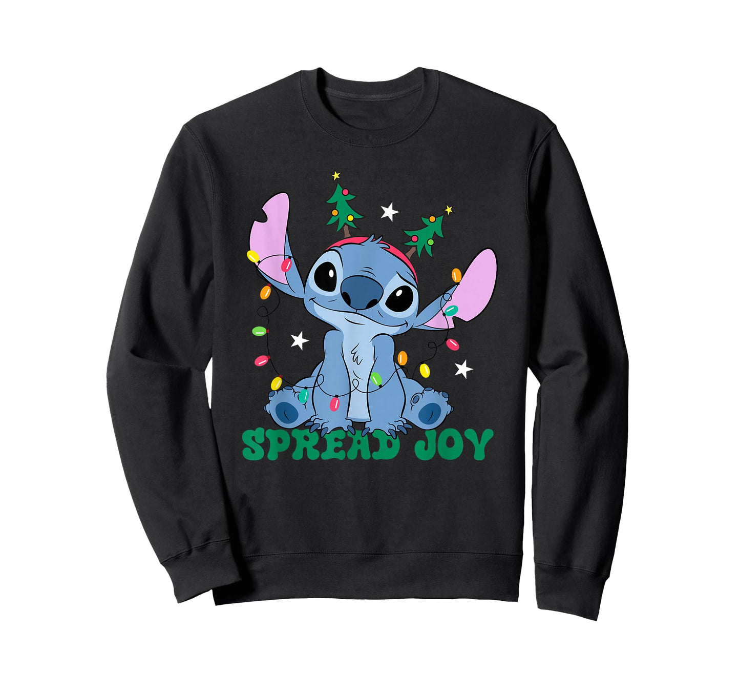 Disney Lilo & Stitch Christmas Spread Joy Cute Sitting Pose T-Shirt