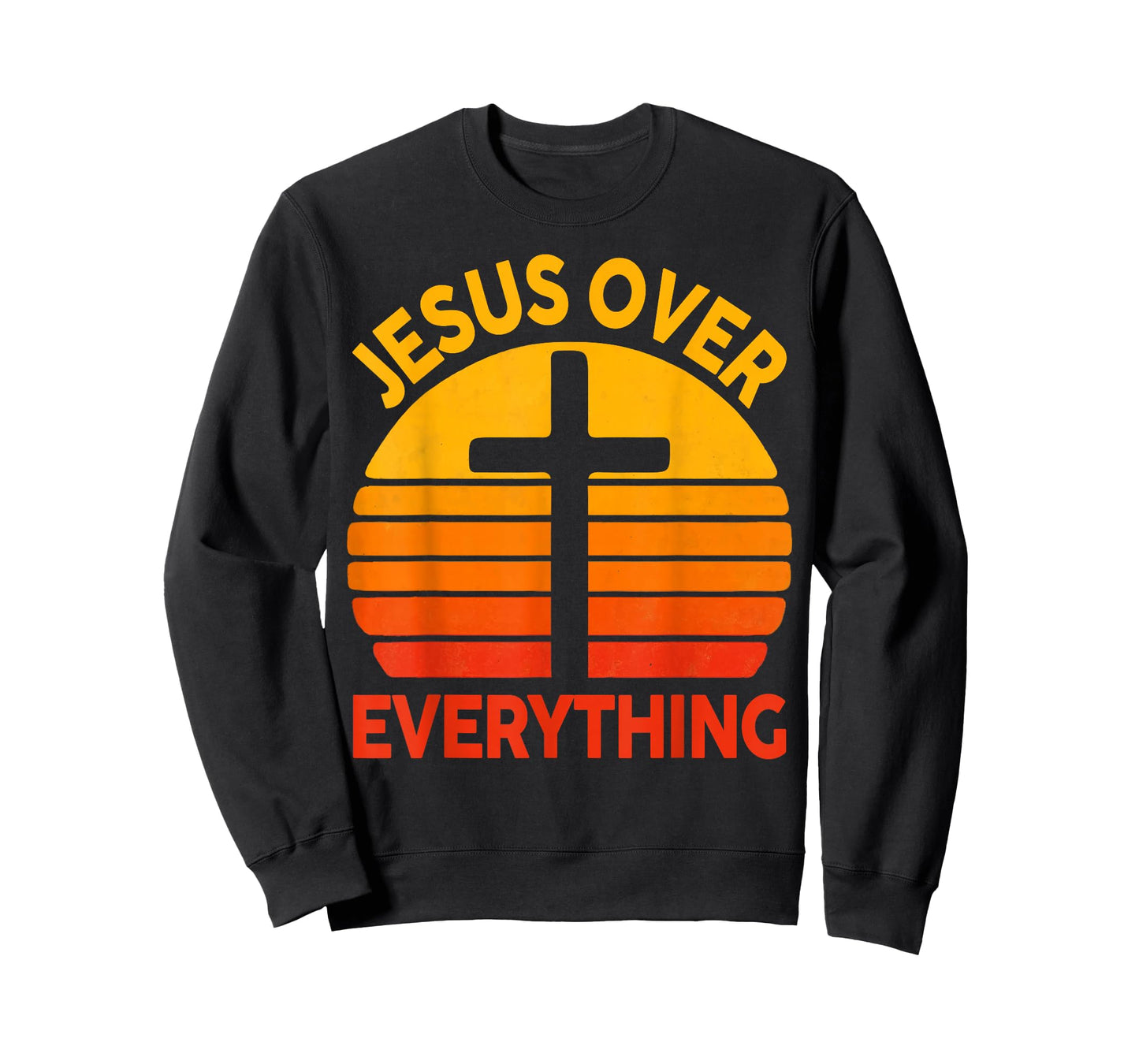 Jesus Over Everything Cross Christian Vintage Faith Based T-Shirt