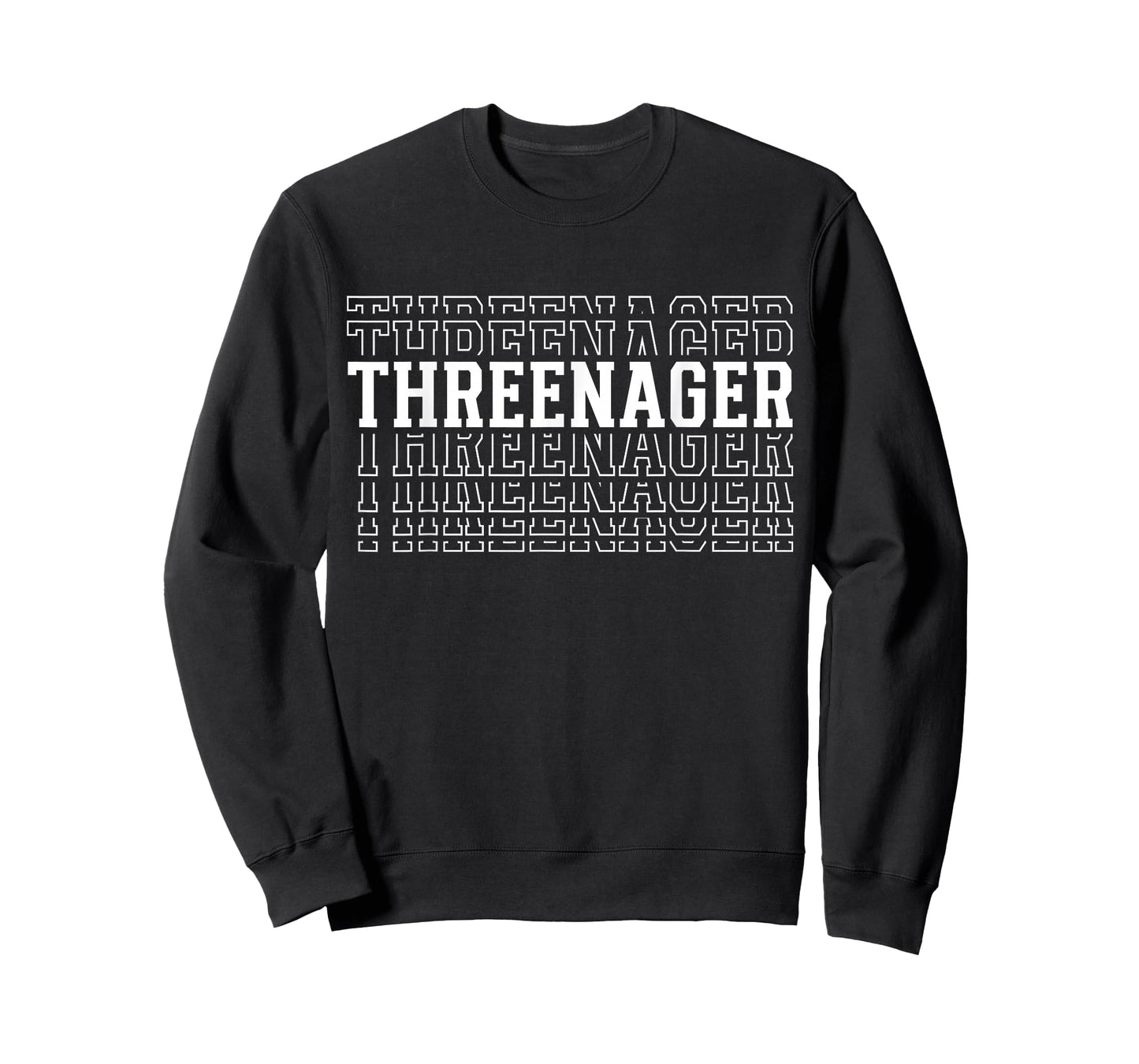 Threenager 3rd Birthday Layered Text 3 Year Old T-Shirt
