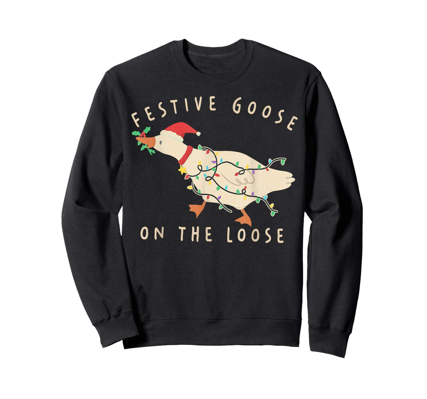 Funny Festive Goose on The Loose Christmas T-Shirt