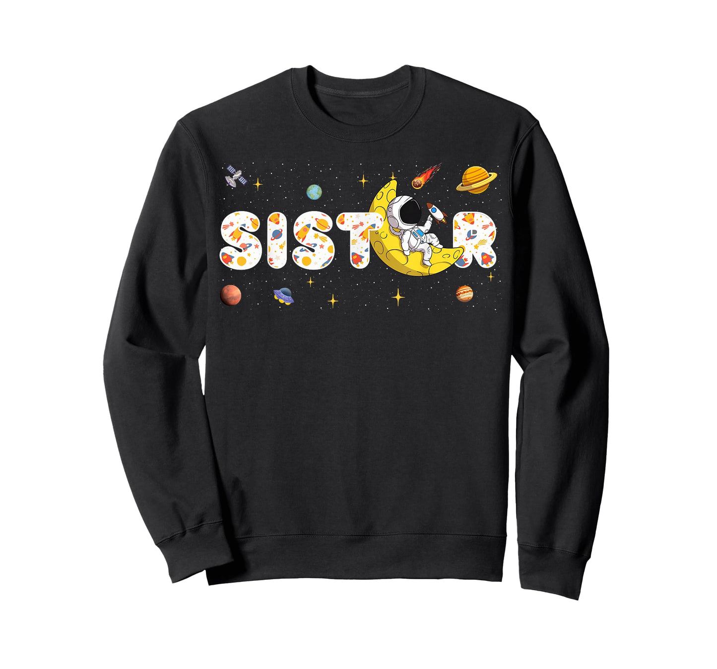 Astronaut Sister Space Birthday Planets Matching Family T-Shirt