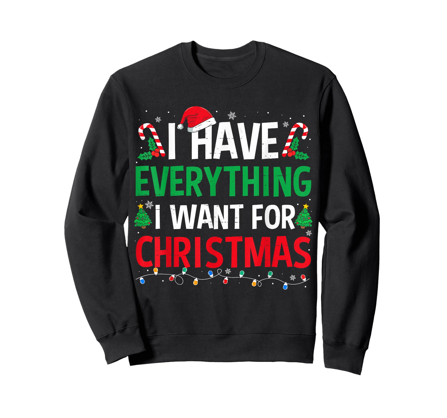 I Have Everything I Want for Christmas Couples Pajama Xmas T-Shirt