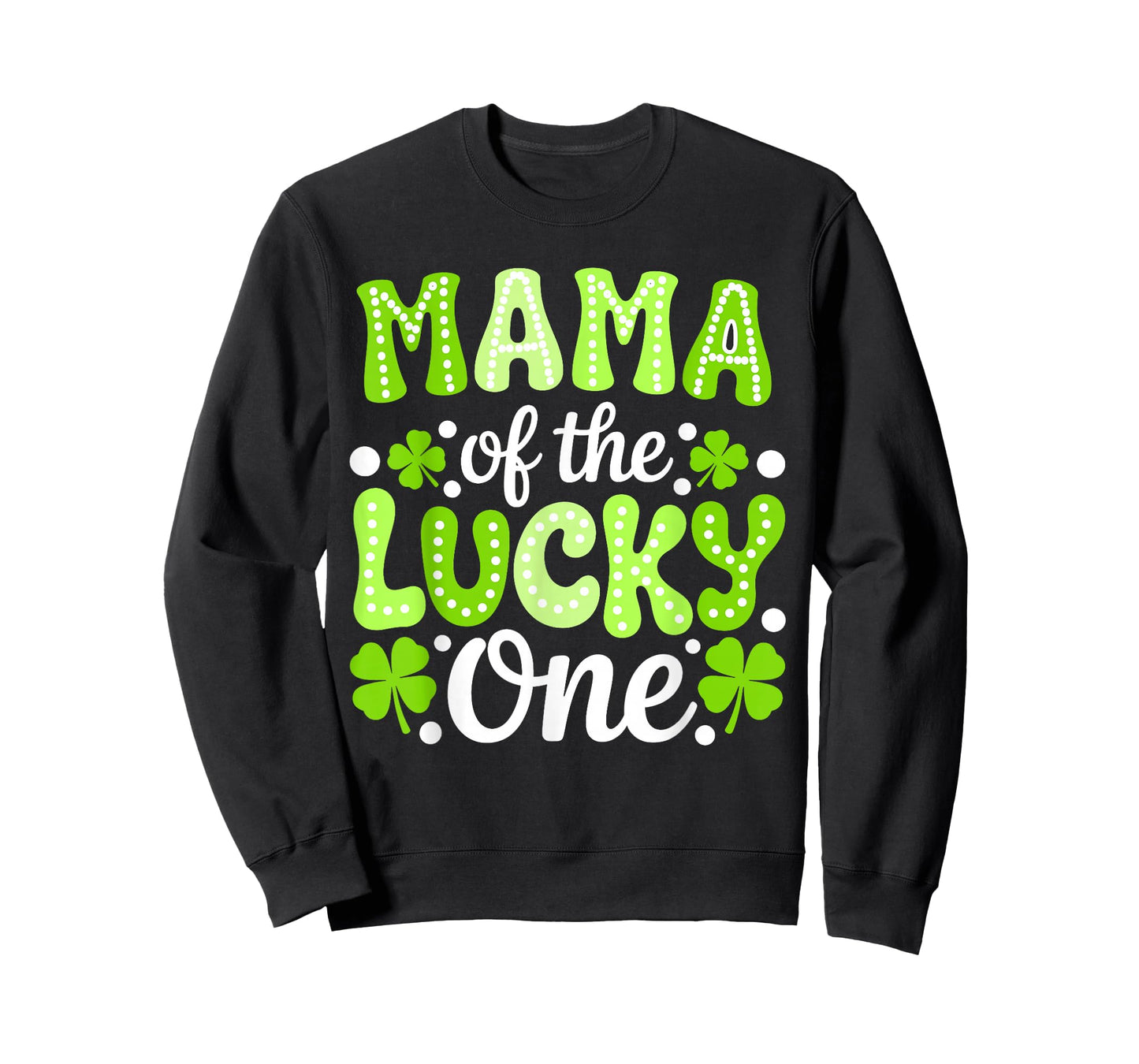 Mama of The Lucky One First Birthday St Patrick's Day Groovy T-Shirt