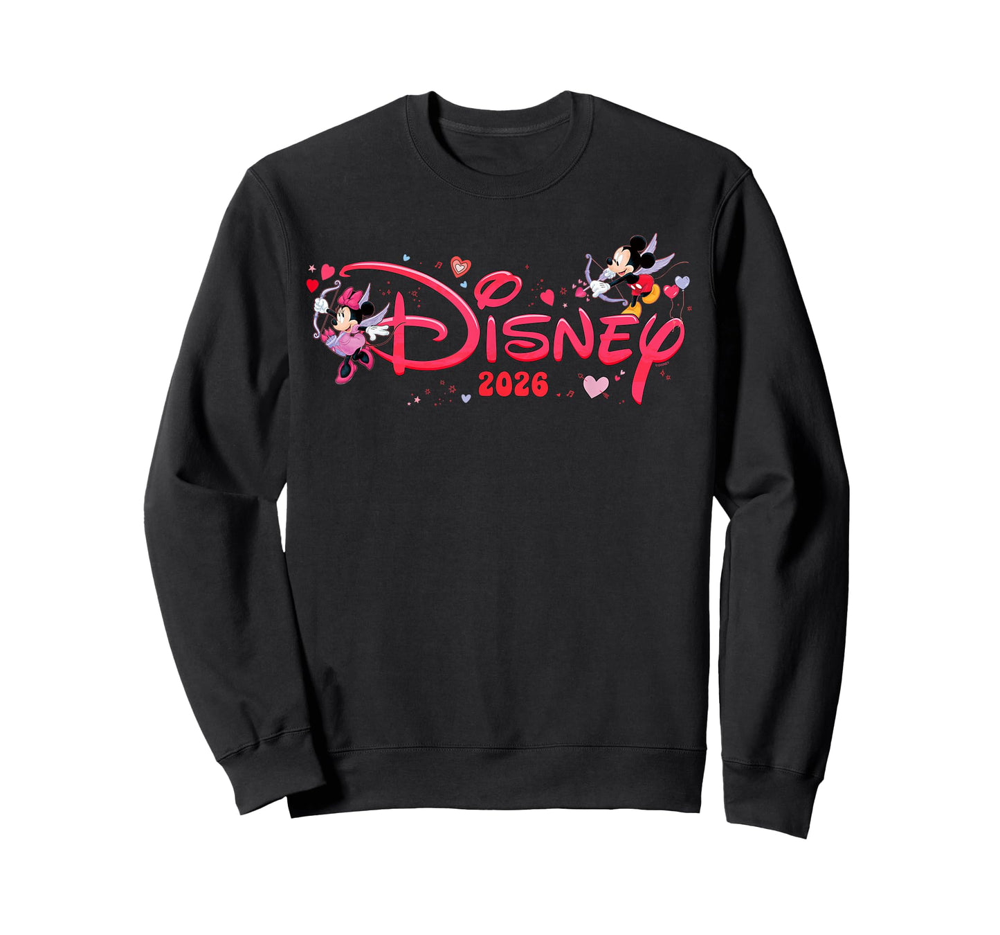 Disney Mickey & Minnie Valentine's Day 2026 Script Logo Trip T-Shirt
