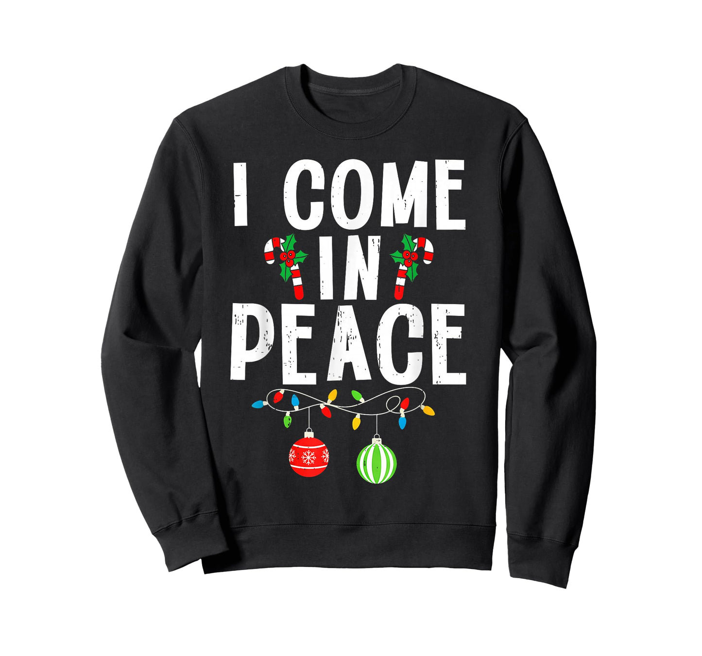 I Come in Peace Funny Matching Family Christmas Couple Xmas T-Shirt