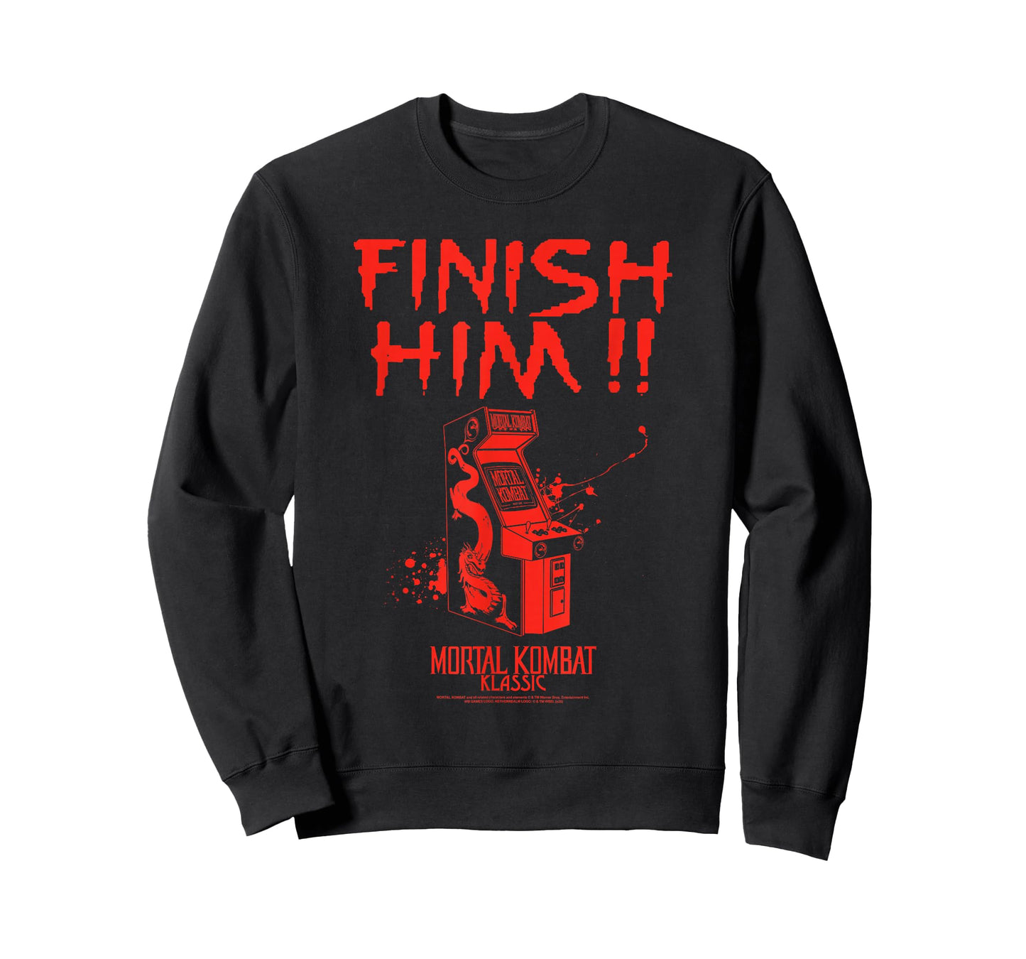Mortal Kombat Klassic Finish Him! Vintage Arcade Video Game T-Shirt