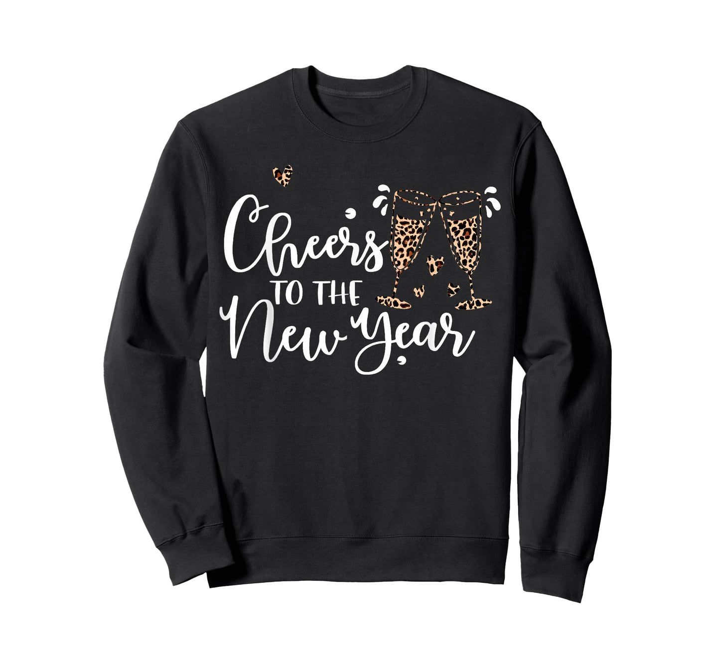 Cheers to The New Year 2026 Leopard Champagne Happy New Year T-Shirt