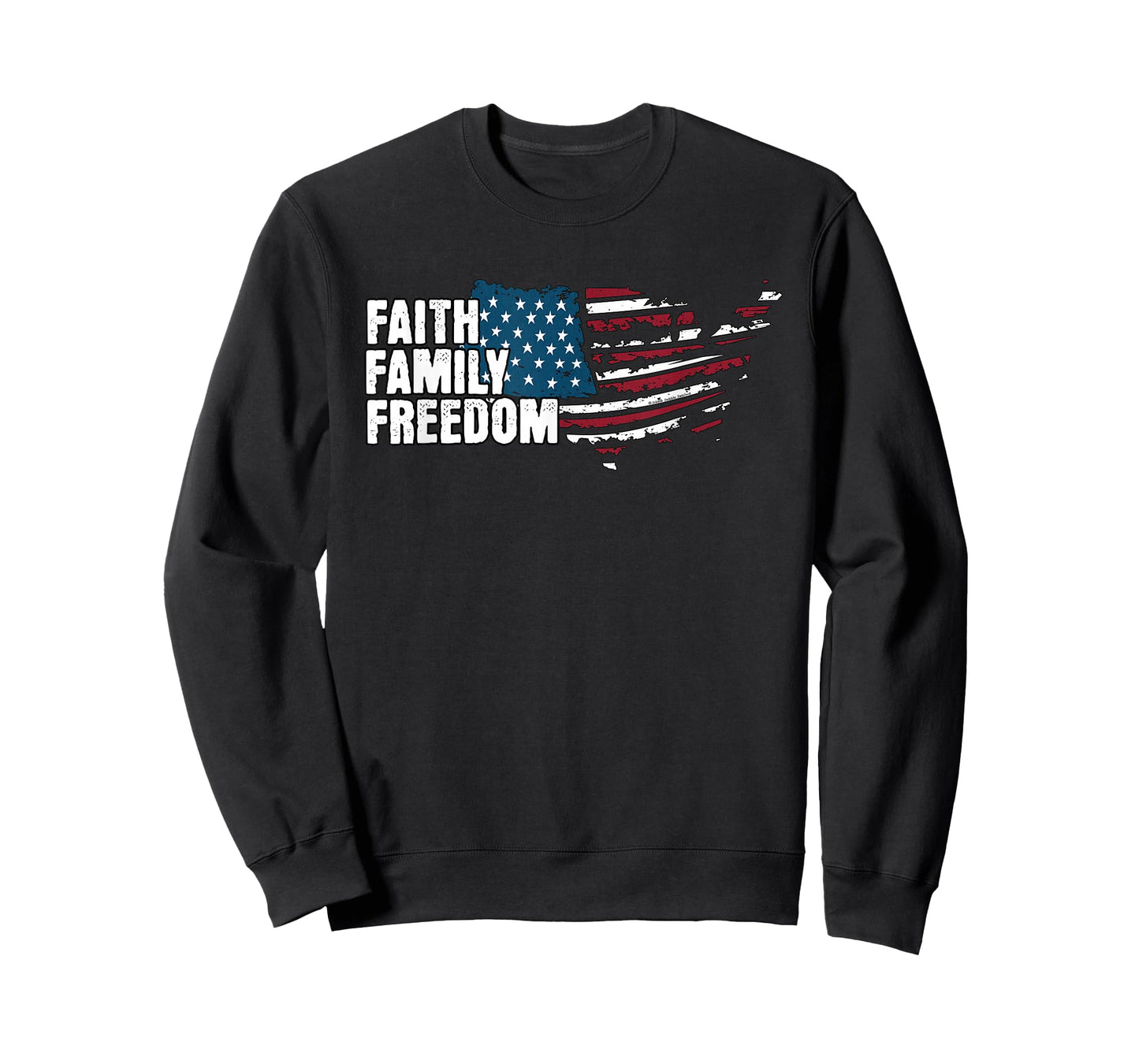 Patriotic Faith Family Freedom Grunge Flag 4th of July T-Shirt