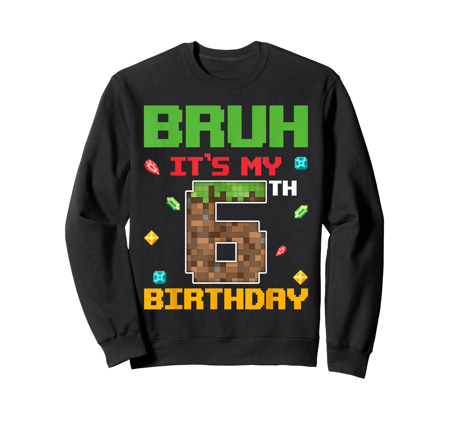 It's My 6th Birthday Boy 6 Years Old Pixel Gamer T-Shirt