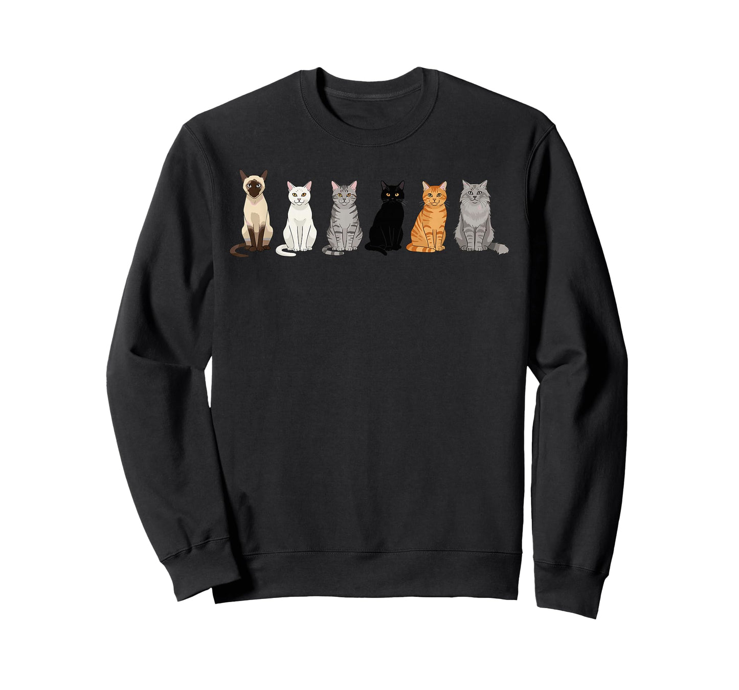 Cute Cartoon Cats for Cat Lovers Funny Cat Breed Gifts T-Shirt