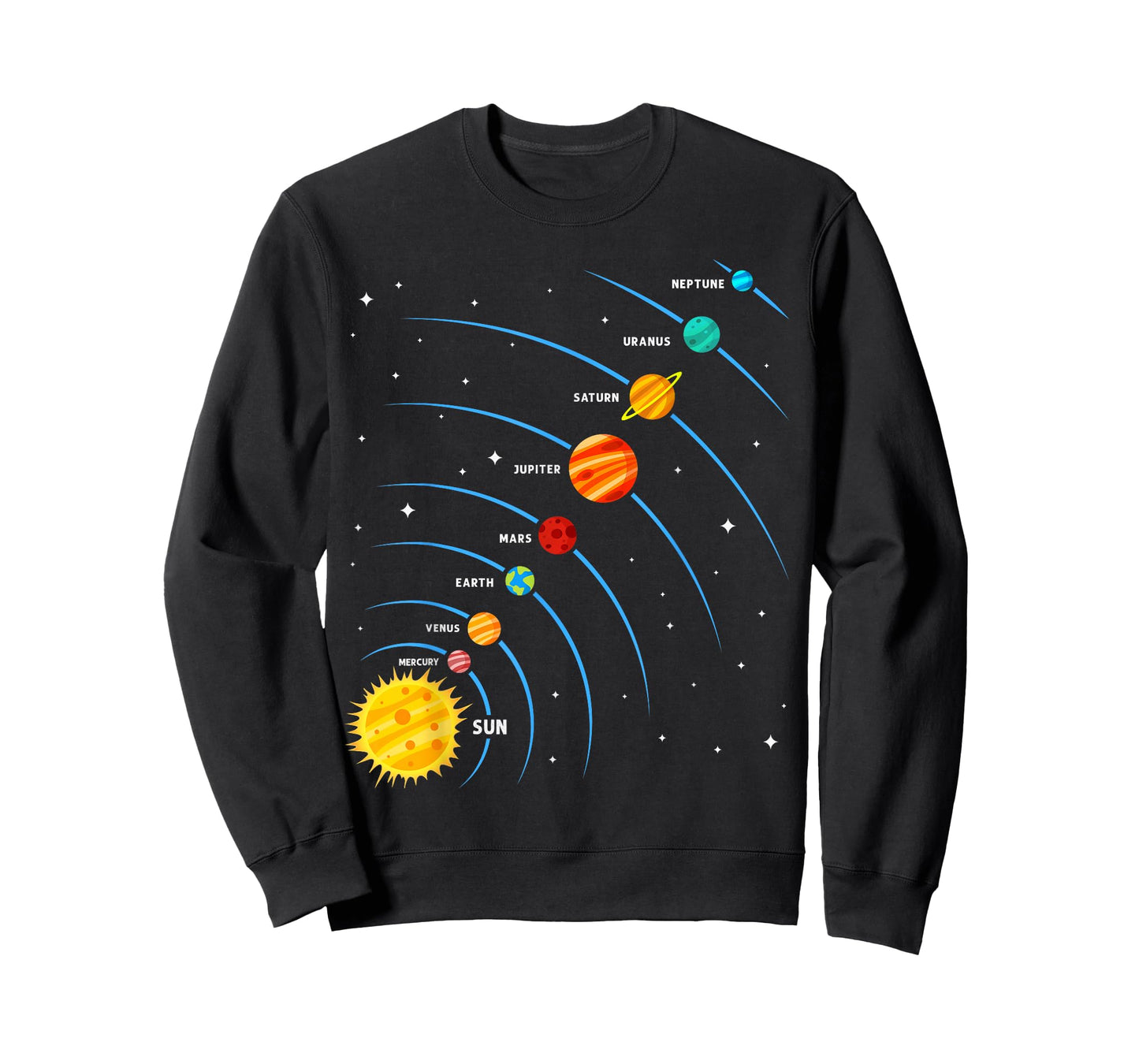 Solar System Colorful Space Planets Educational Kids T-Shirt